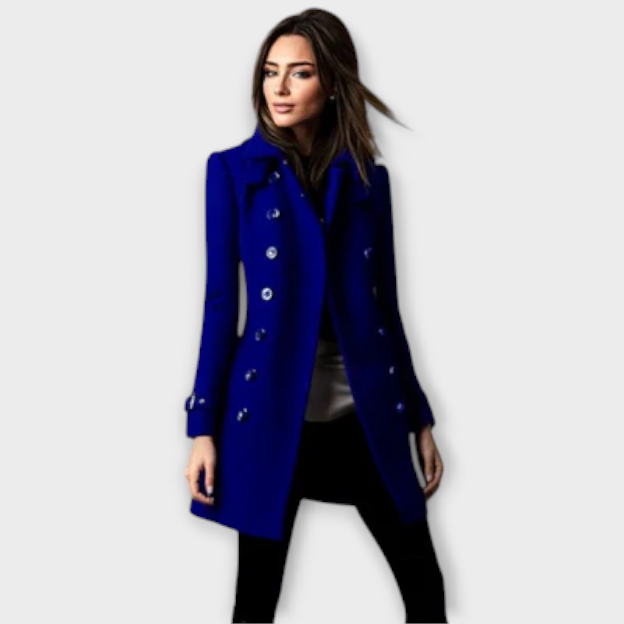 Women’s Trench Coat, Tailored Fit, Double-Breasted, Weather-Resistant Fabric