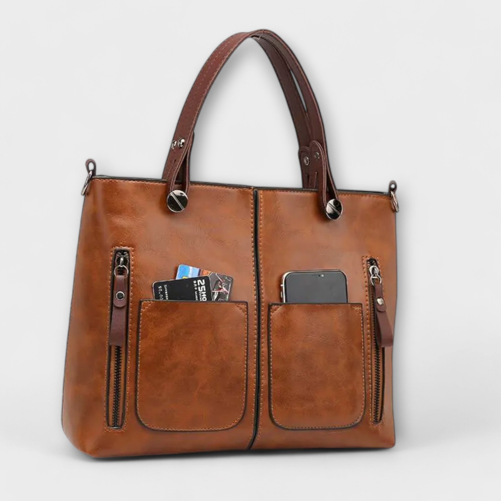 Leather Bag, Leather, Spacious Interior, Durable, Practical Design