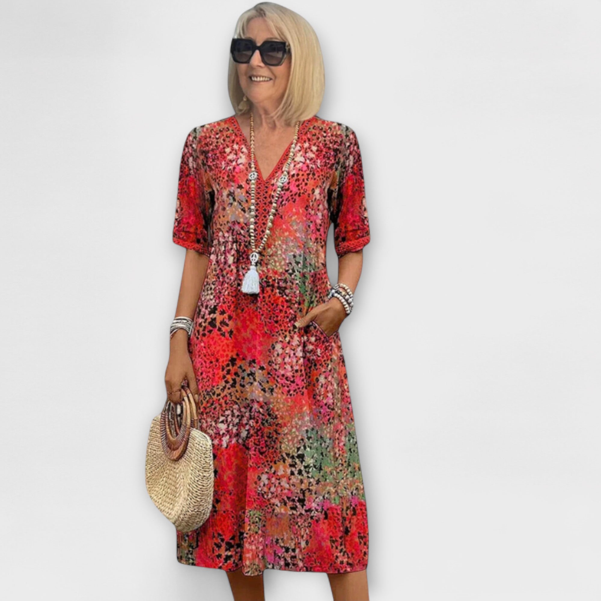 Women’s Floral Dress, Flowing Fit, Breathable Fabric, Lightweight Comfort, Versatile Style