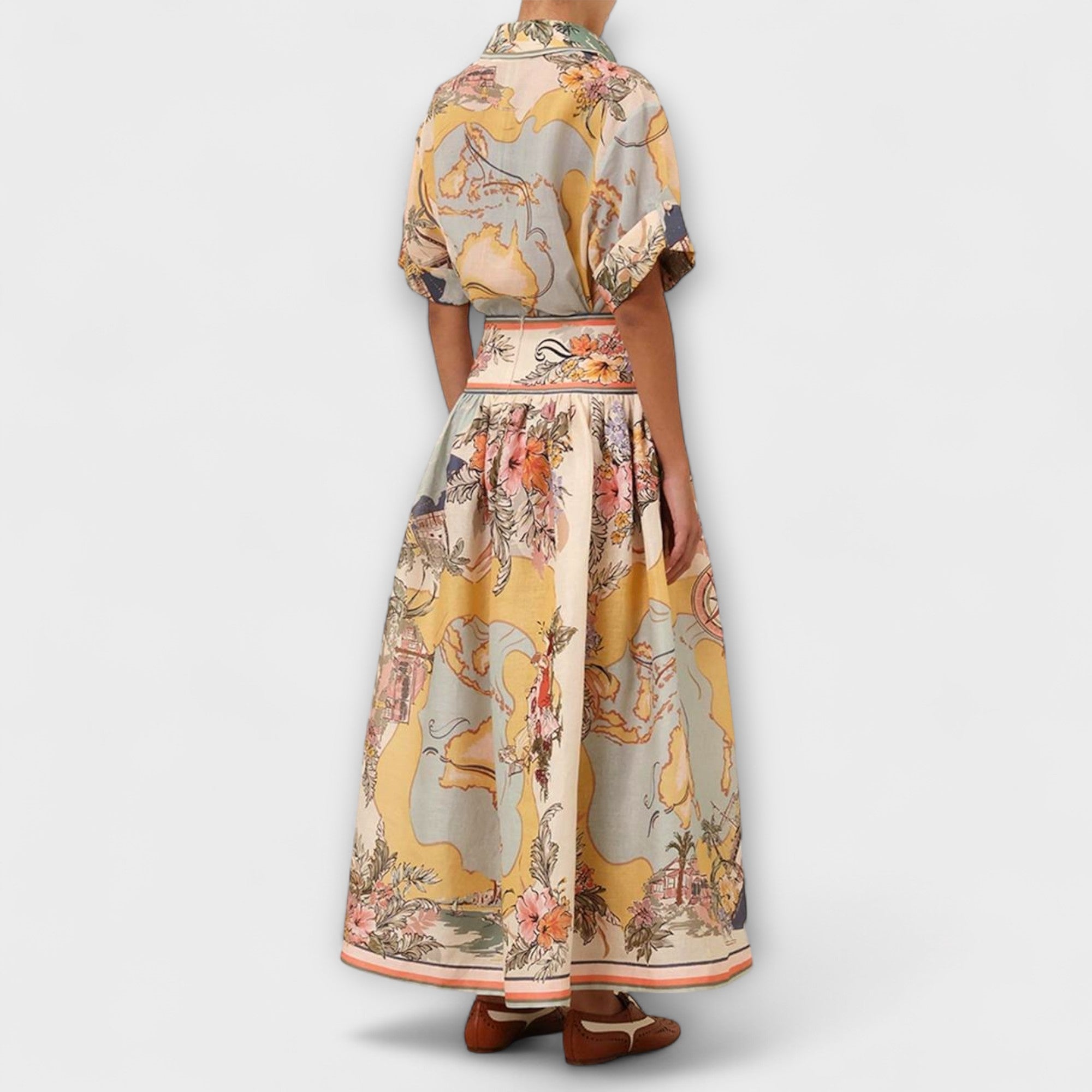 Women’s A-Line Skirt, High-Waisted, Tailored Fit, Sewn Side Pockets, Invisible Back Zip