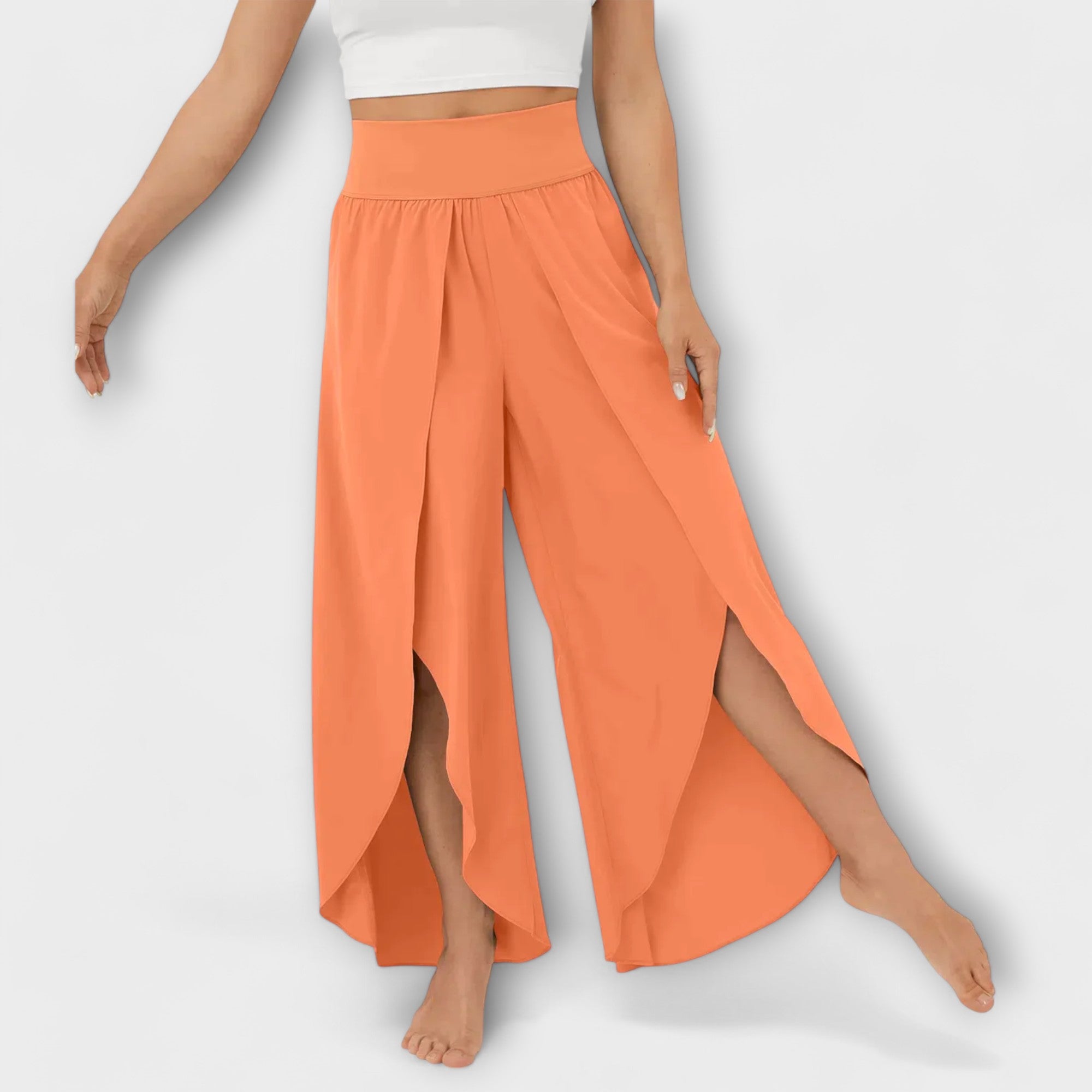 Women’s Wide Cut Trousers, Lightweight Breathable Fabric, Summer Fit