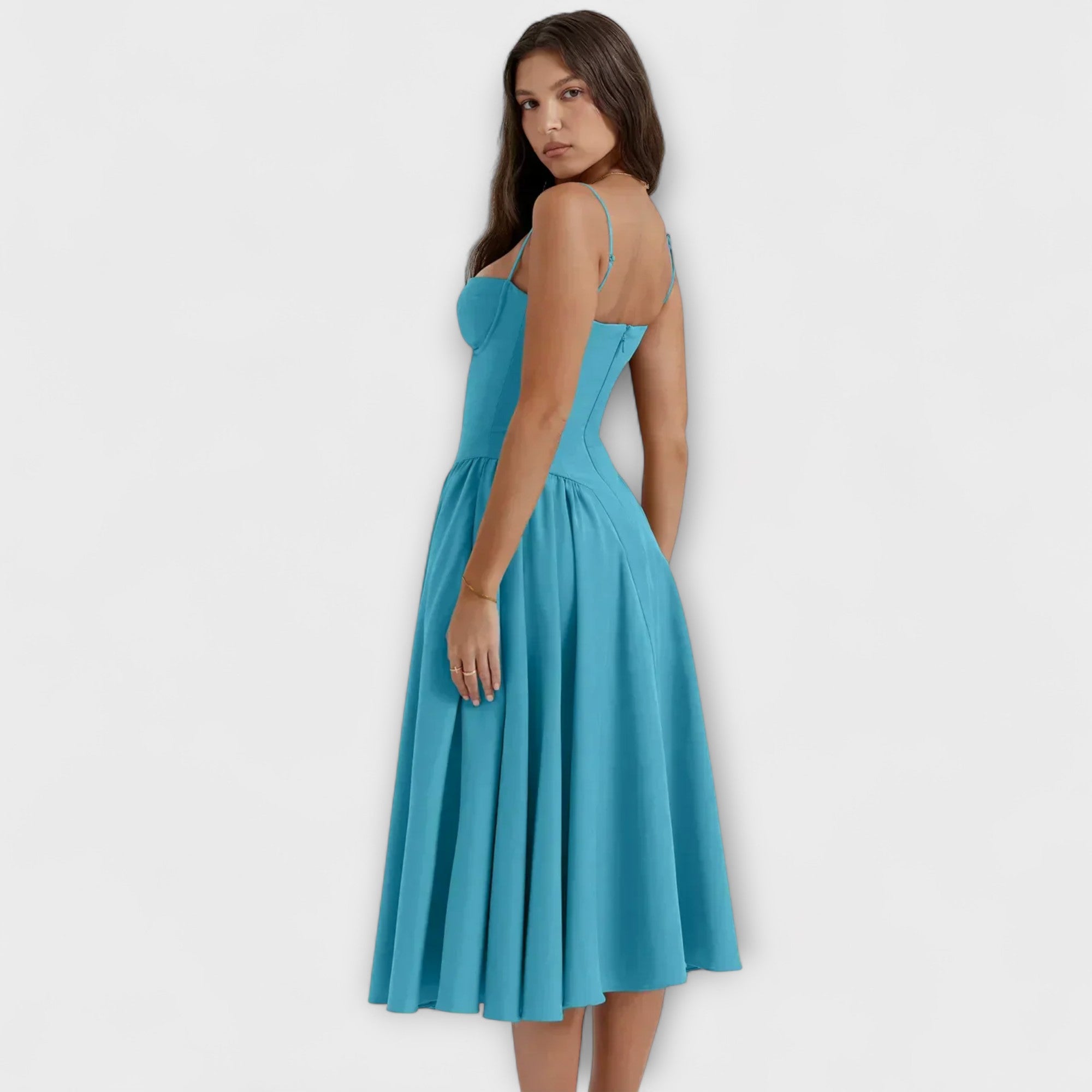 Women’s Sleeveless Corset Dress, Tailored Fit, Minimalist Elegant Silhouette