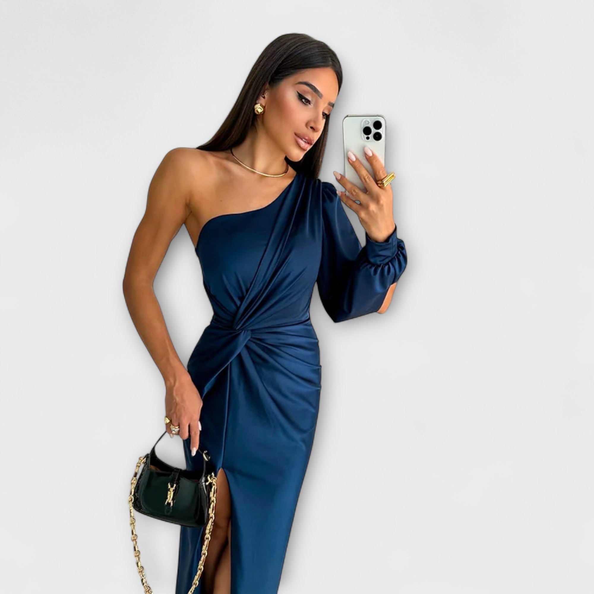 Women’s Tailored Fit Dress, Round Neckline, Premium Fabric, Soft Comfortable Material, Elegant Design