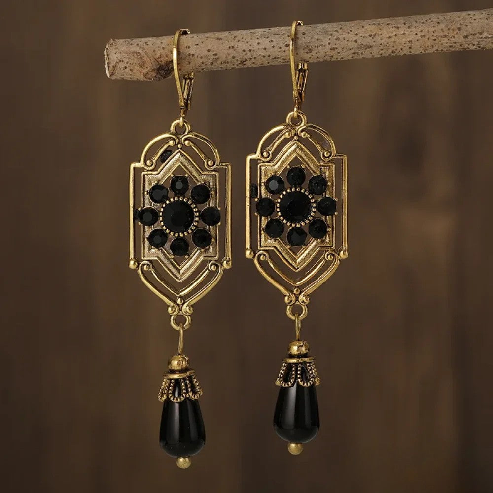 Women’s Earrings, Polished Durable Metal, Sparkling Stones, Classic Design