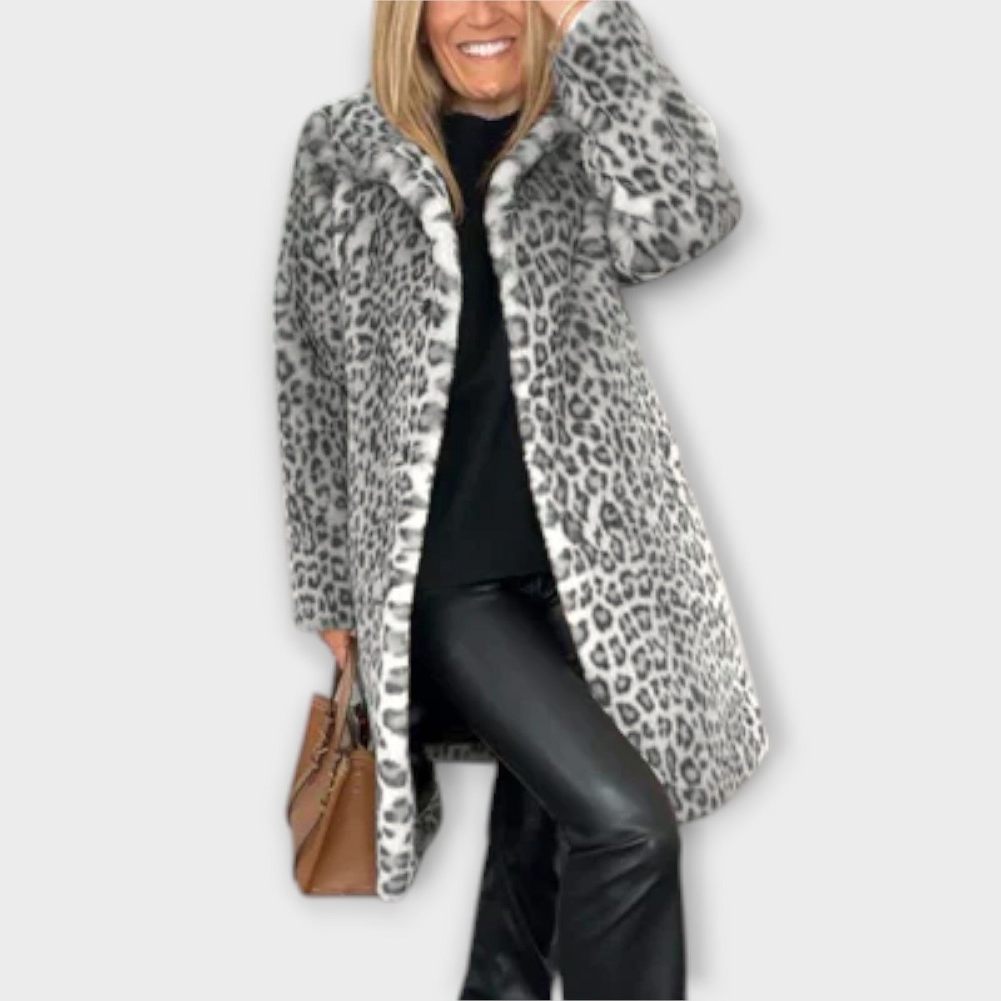 Women’s Leopard Print Coat, Tailored Fit, Insulated Warmth, Soft Durable Fabric