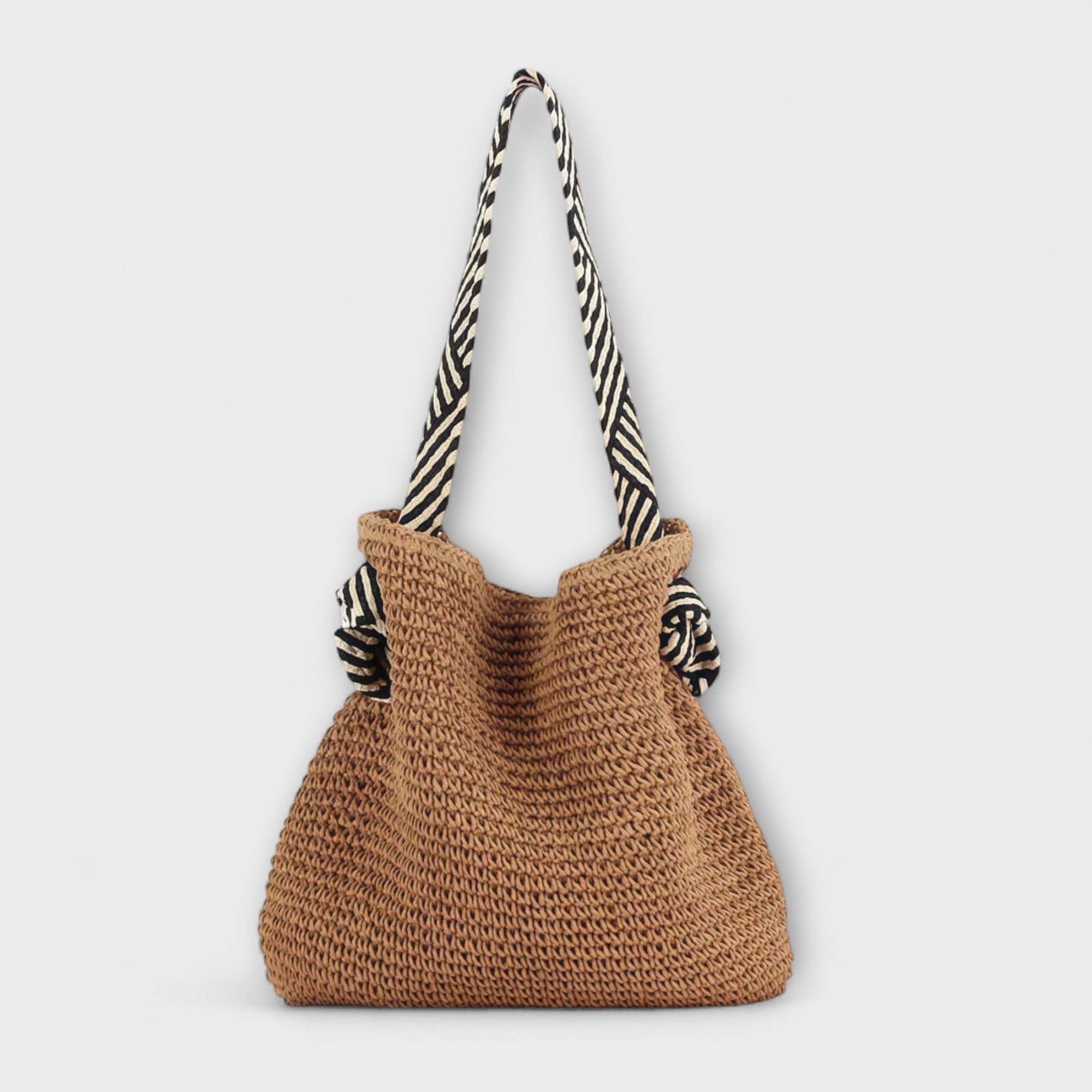 Women’s Shoulder Bag, Hand-Woven Textured, Magnetic Closure, Spacious Interior