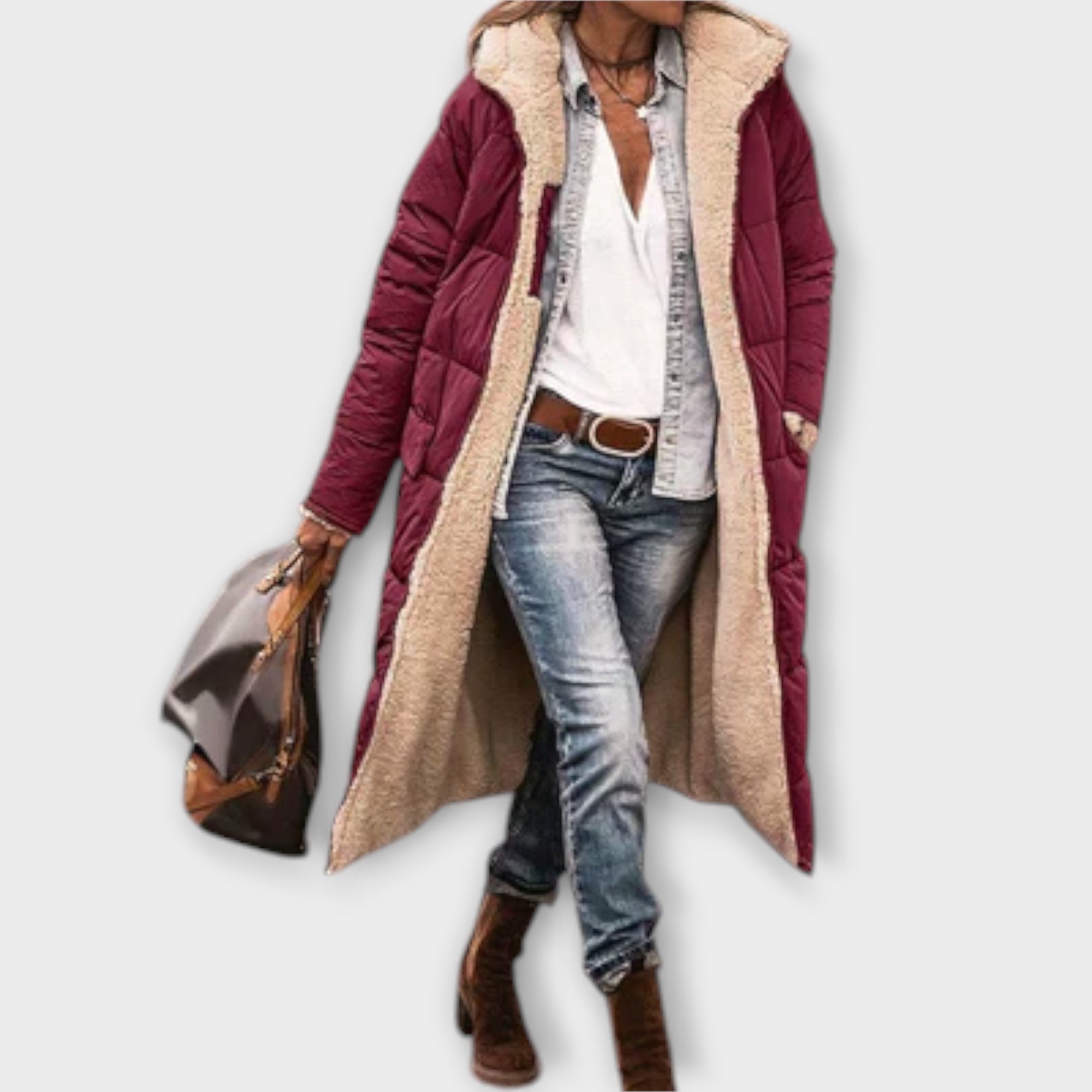 Women’s Winter Long Dress, Relaxed Fit, Warm, Wind-Resistant, Layer-Friendly