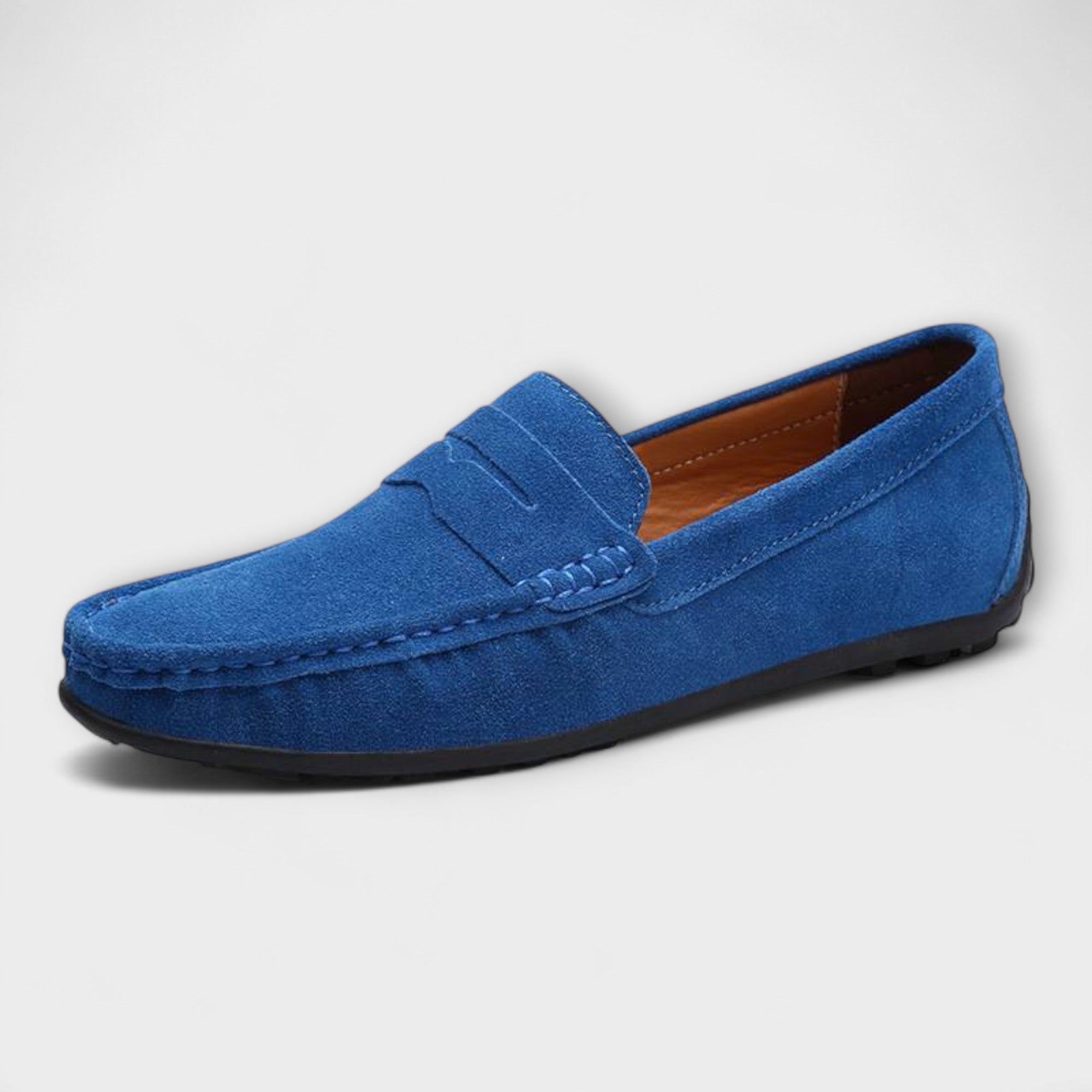 Women’s Velvet Loafers Slip-On Flat Sole Rounded Toe with Coin Slot Detail
