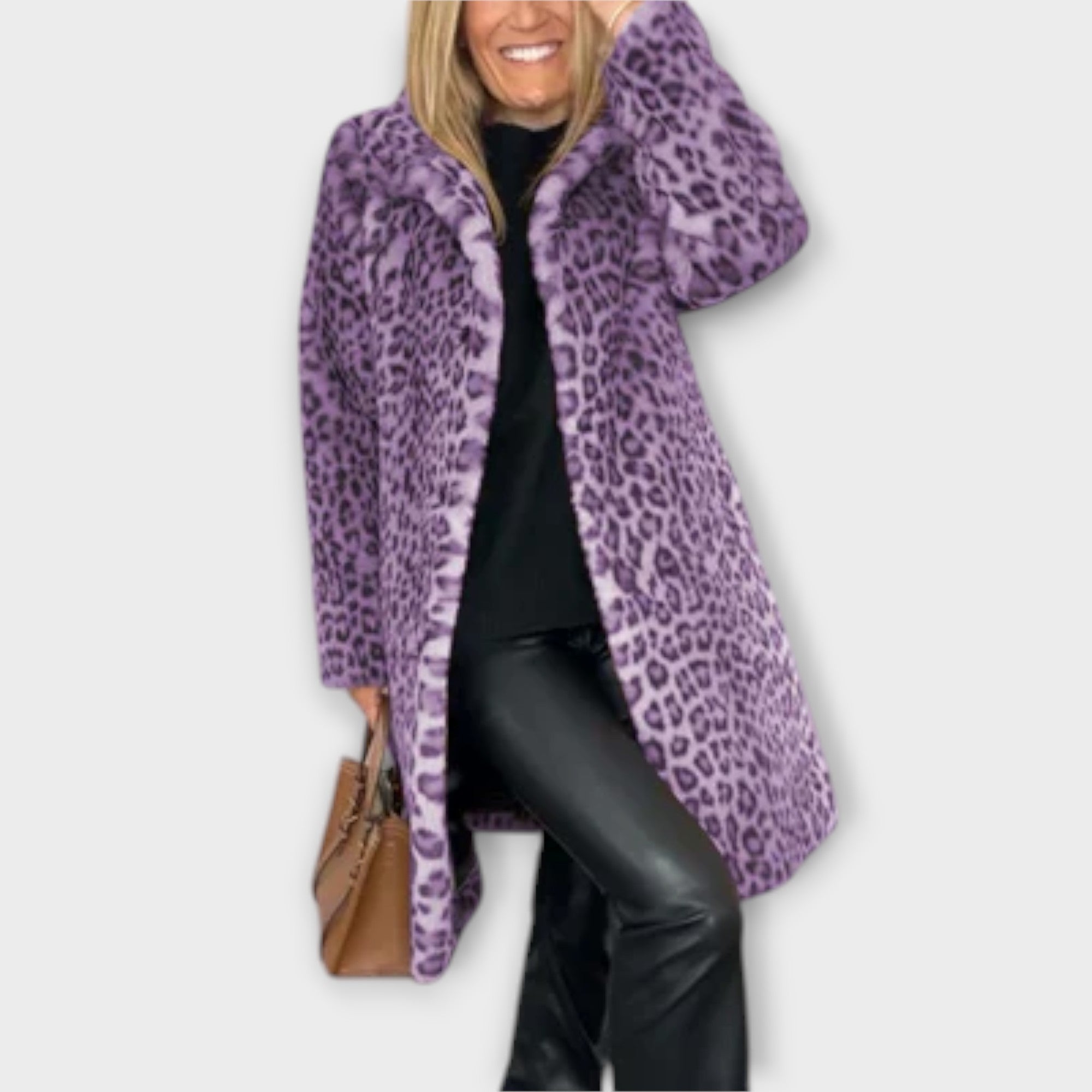 Women’s Leopard Print Coat, Tailored Fit, Insulated Warmth, Soft Durable Fabric