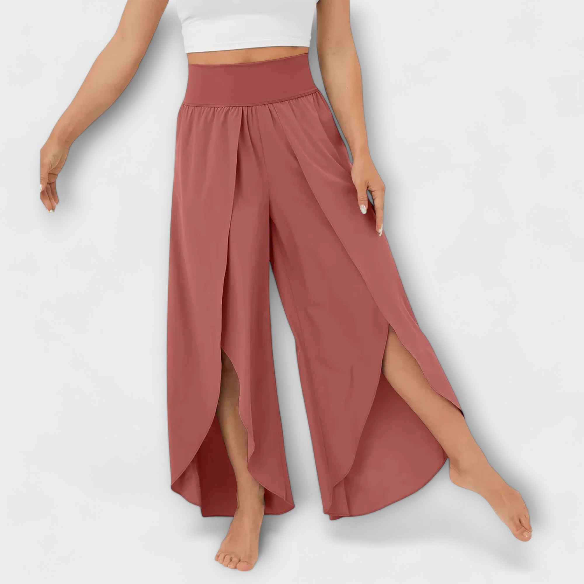 Women’s Wide Cut Trousers, Lightweight Breathable Fabric, Summer Fit