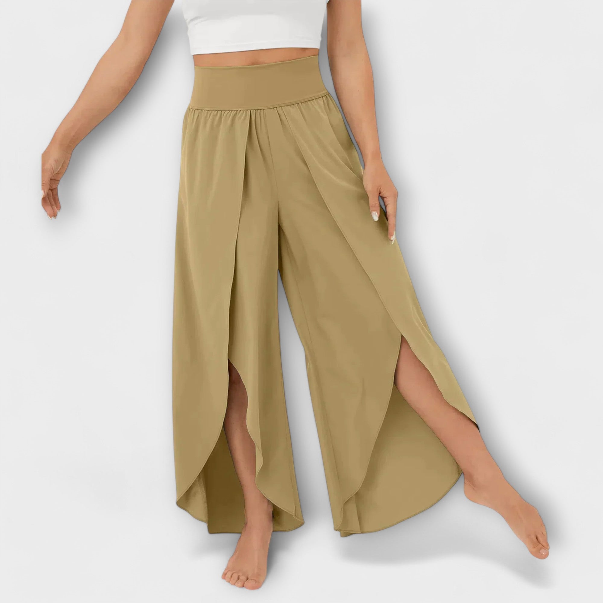 Women’s Wide Cut Trousers, Lightweight Breathable Fabric, Summer Fit