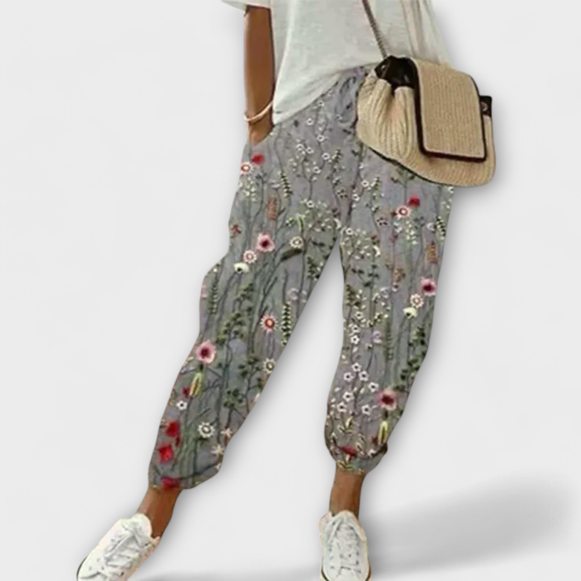 Women’s Cotton Linen Blend Trousers, Lightweight, Relaxed Fit, Breathable Durable Fabric