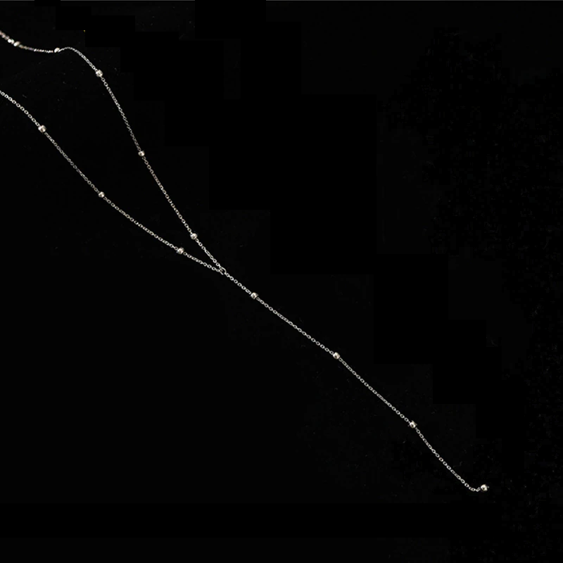 Women’s Silver-Plated Y-Shaped Necklace, Adjustable 48cm Chain, Lightweight, Elegant Design