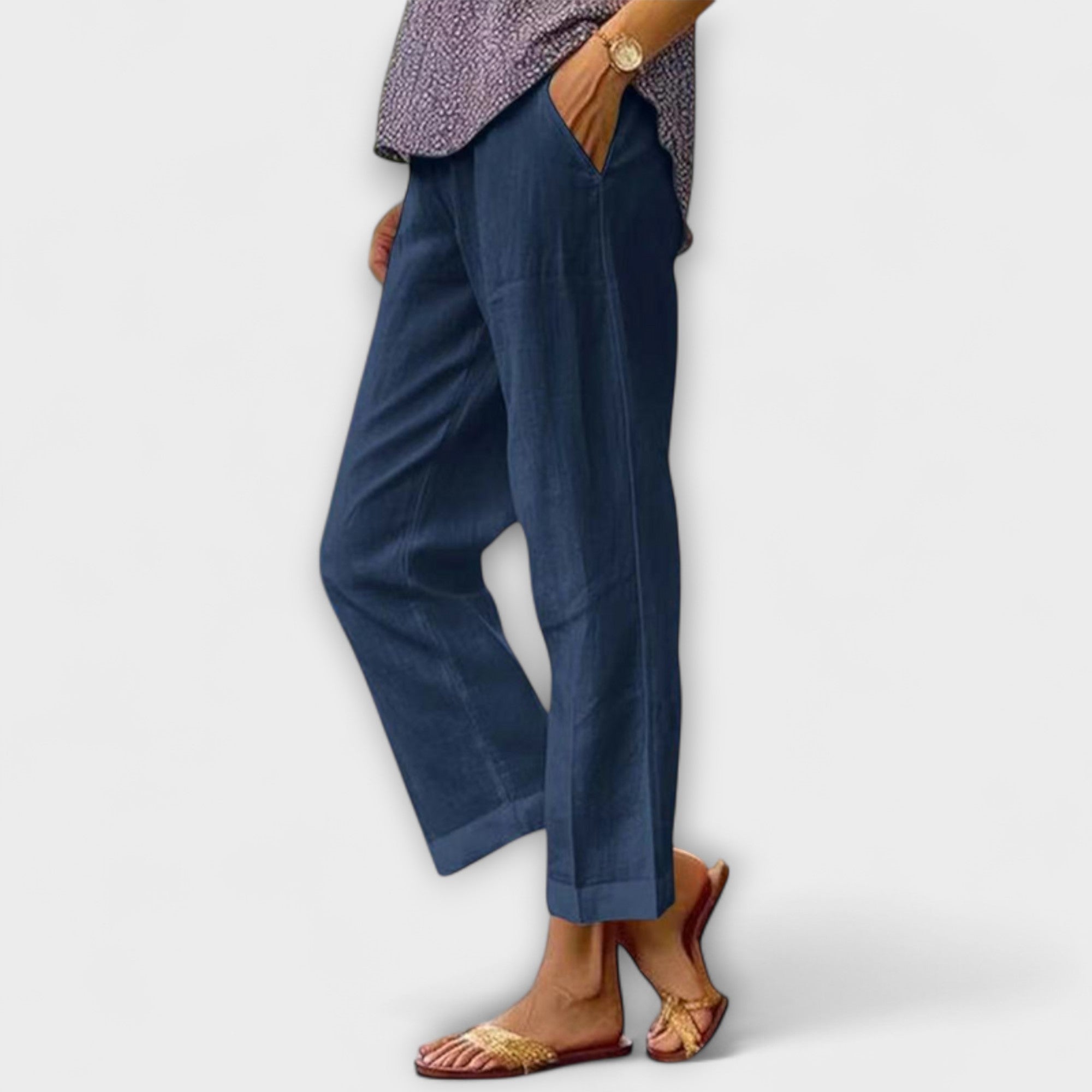Women’s Trousers, Relaxed Straight Fit, Breathable Fabric, Warm-Weather Comfort