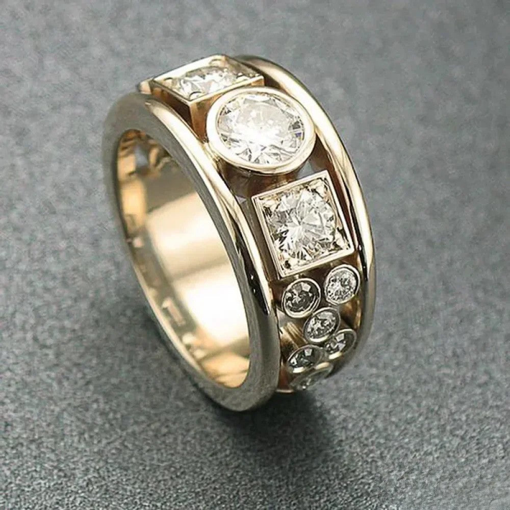 Ring Durable Metal with Shimmering Stones, Elegant Design