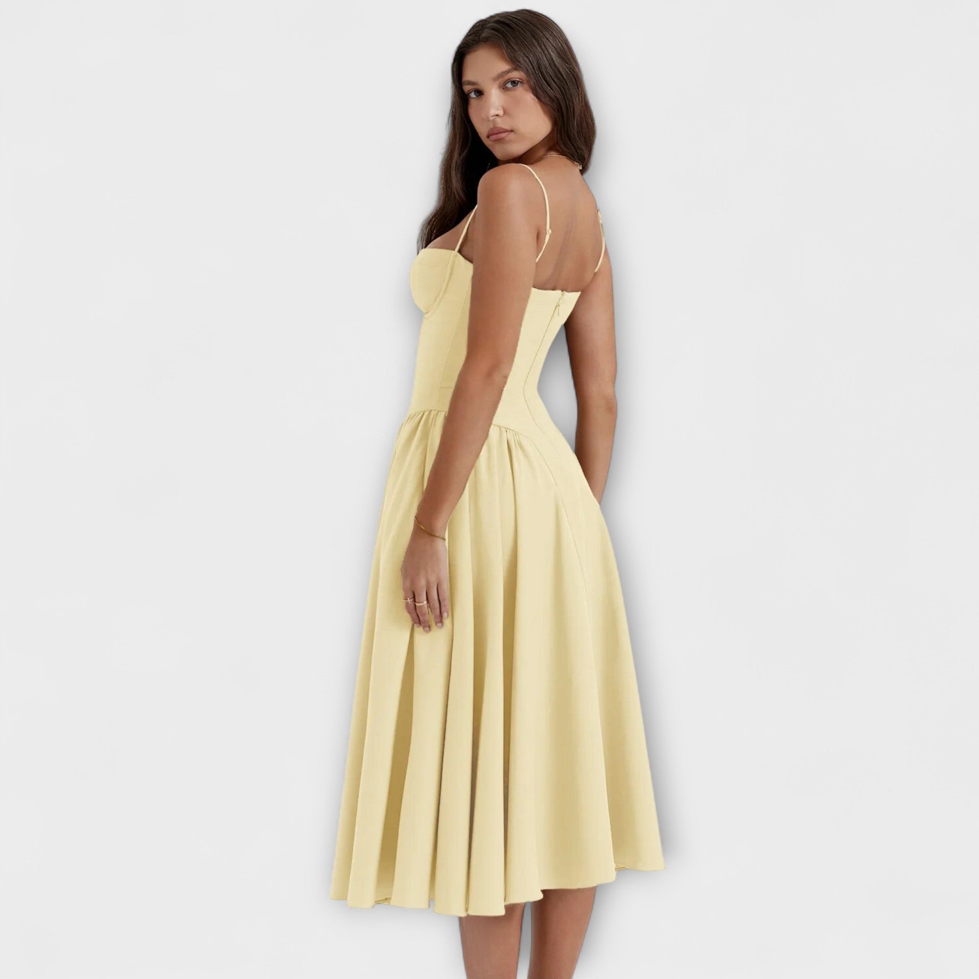 Women’s Sleeveless Corset Dress, Tailored Fit, Minimalist Elegant Silhouette