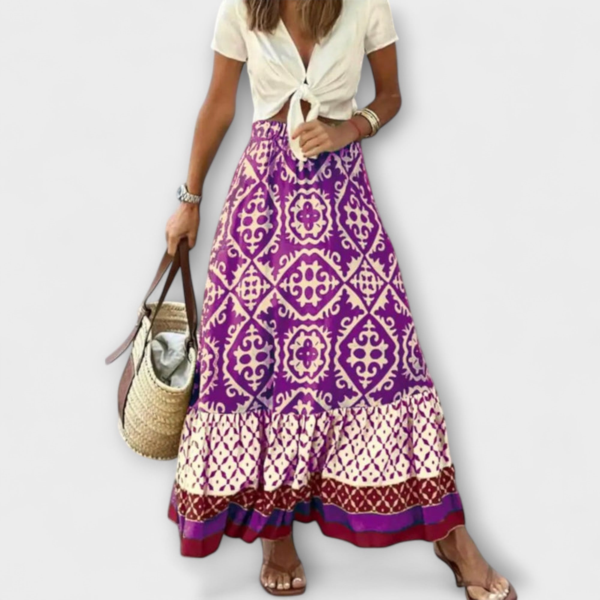 Women’s High-Waisted Skirt, Vibrant Colors, Sleeveless, Flattering Fit