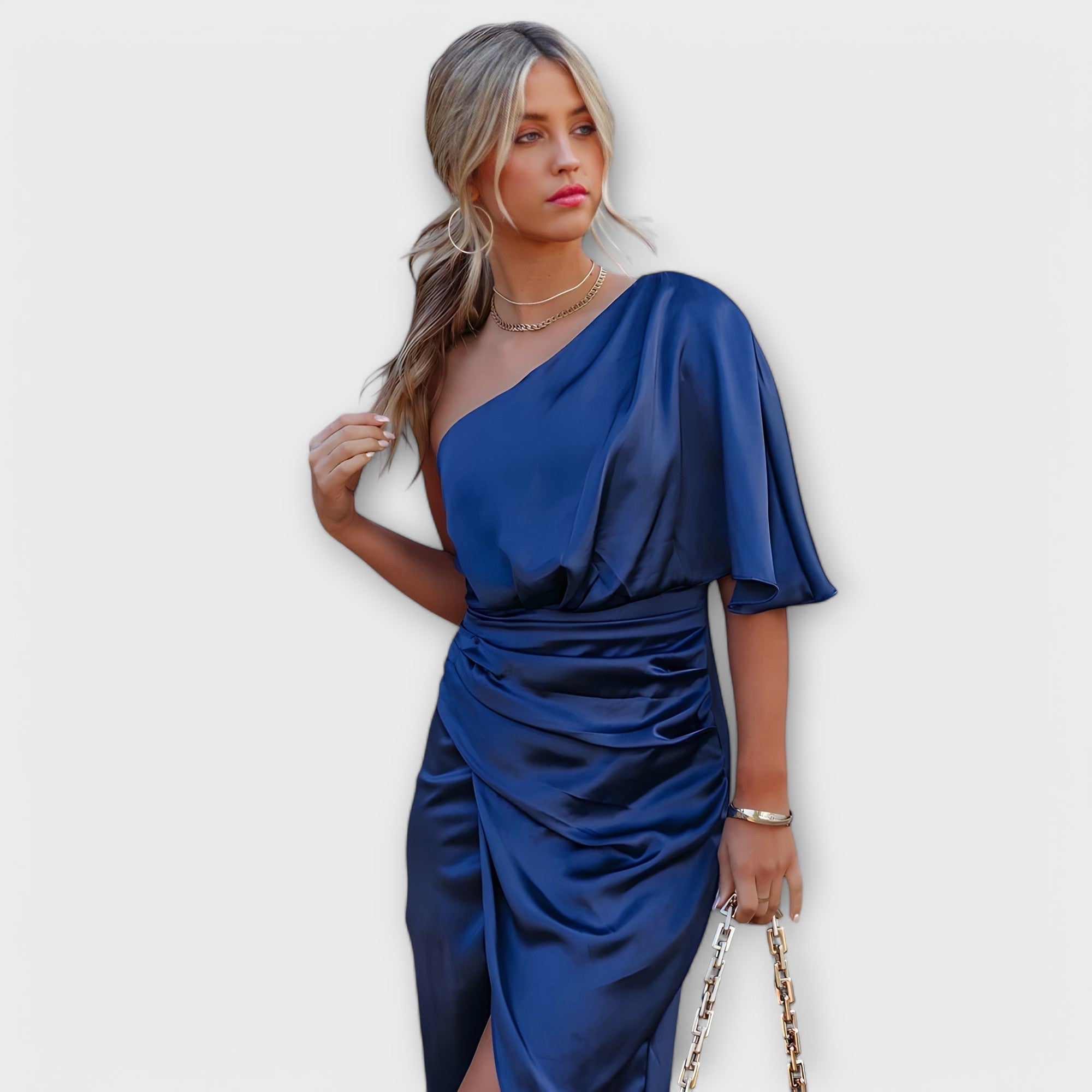 Women’s Evening Dress, Sleeveless, Elegant Fit, Subtle Neckline, Fabric