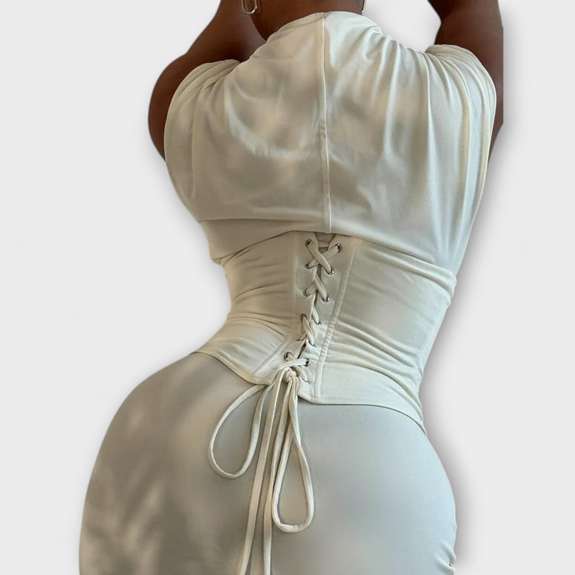 Women’s Corset Dress, Sleeveless, Square Neckline, Flattering Fit, Structured Silhouette