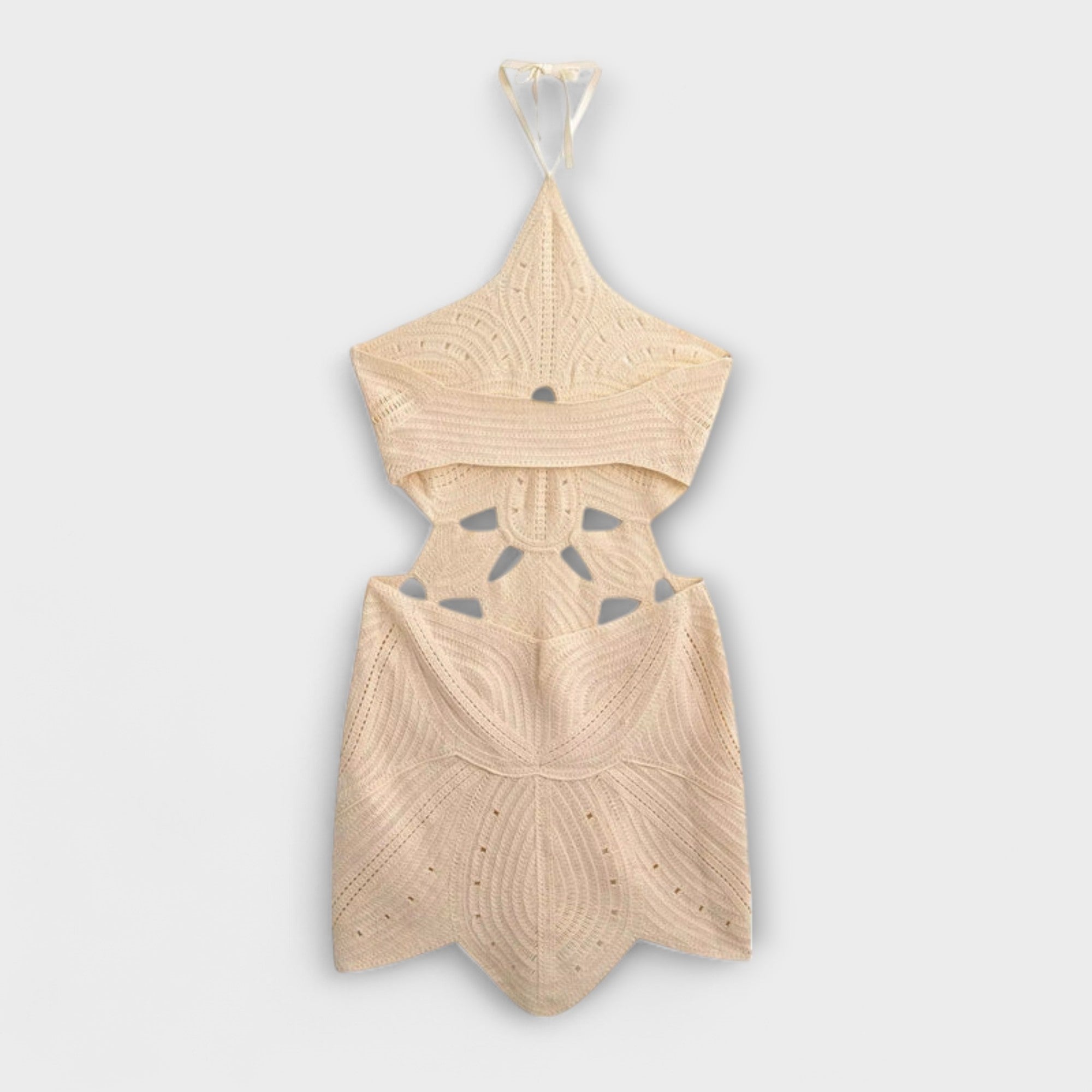 Women’s Crochet Sleeveless Dress, Round Neck, Tailored Fit, Breathable, Lightweight