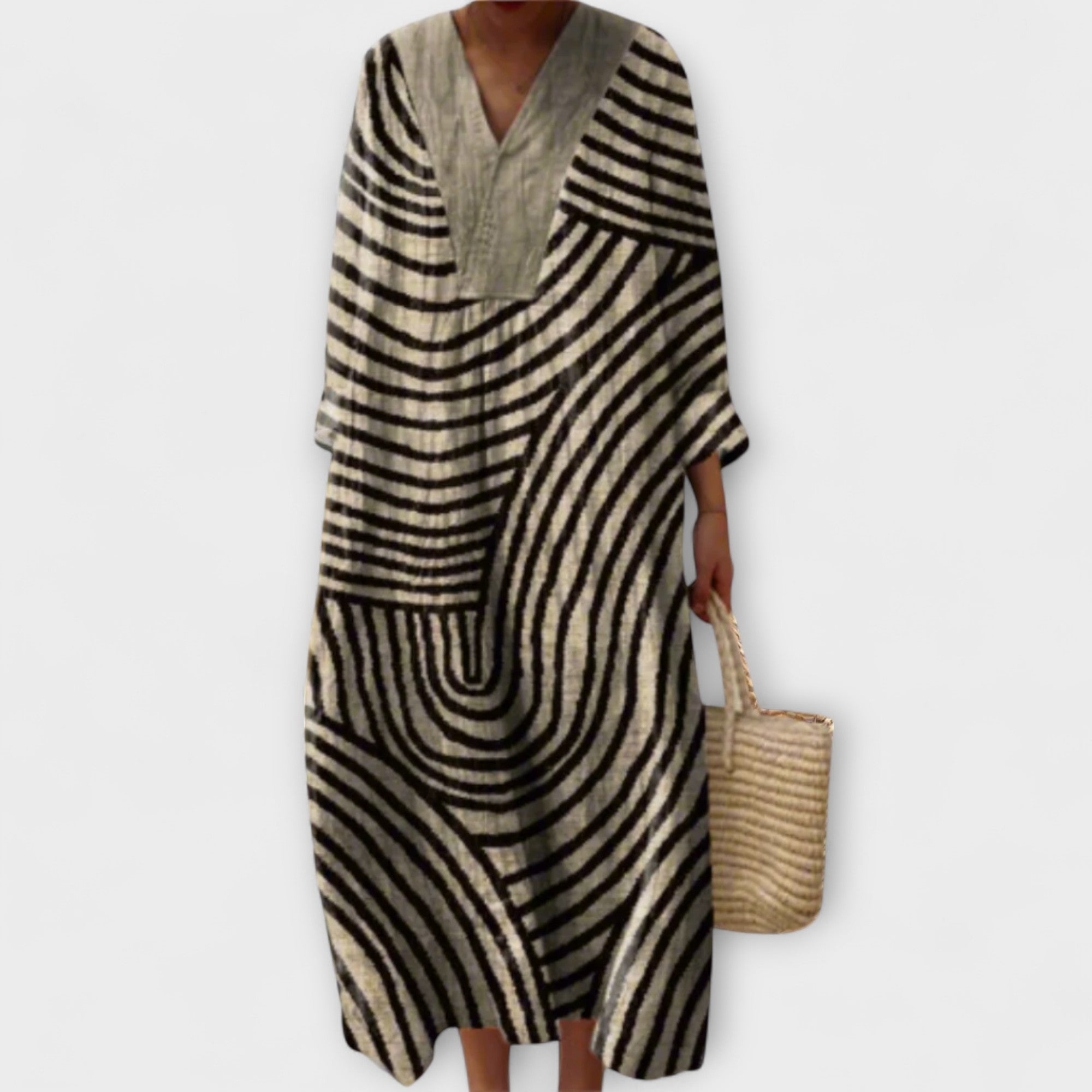 Women’s Dress, Geometric Pattern, Relaxed Fit, Durable Breathable Fabric