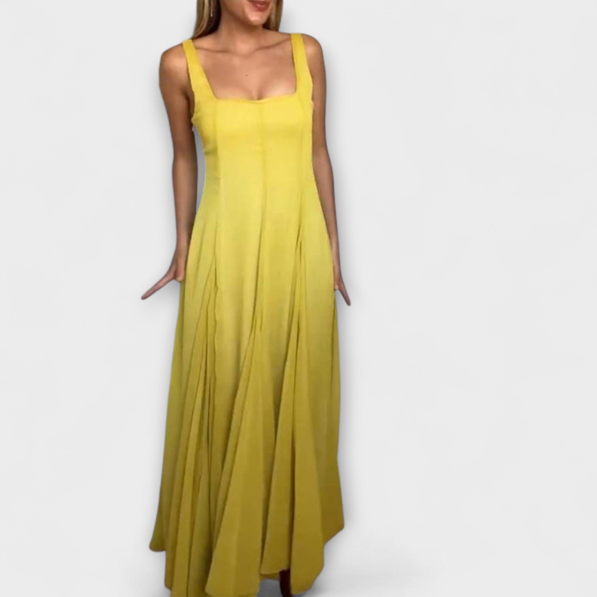 Women’s Dress, Square Neckline, Fitted Silhouette, A-Line Skirt, Versatile Occasion Wear