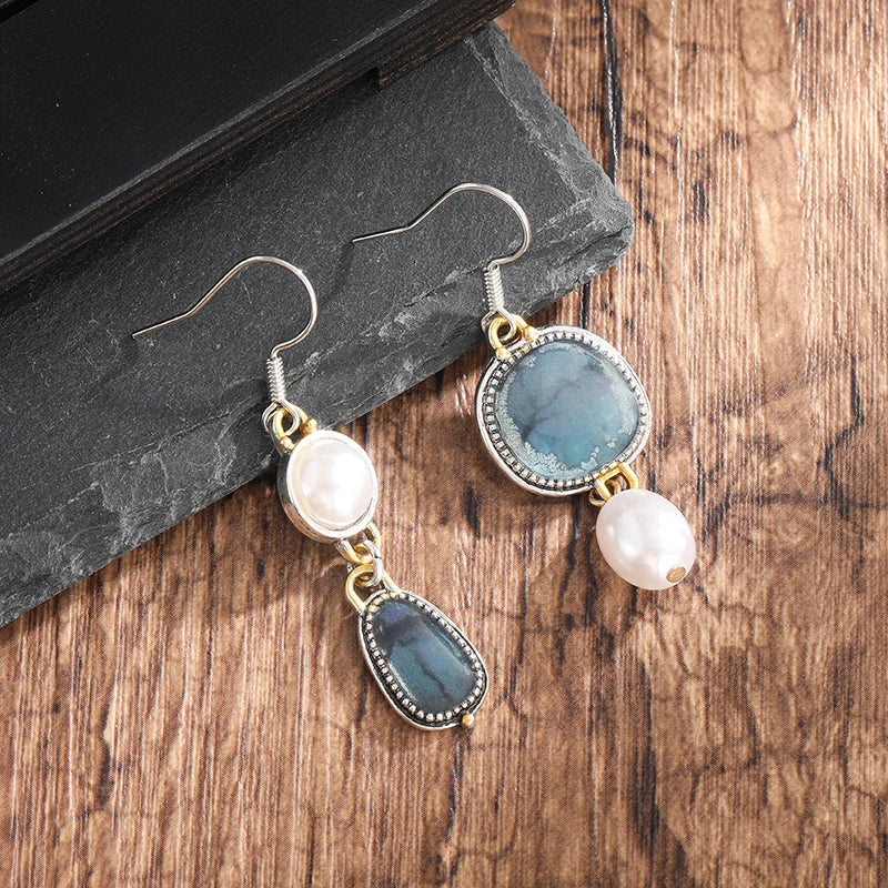 Women’s Earrings, Polished Metal, Durable with Sparkling Stone