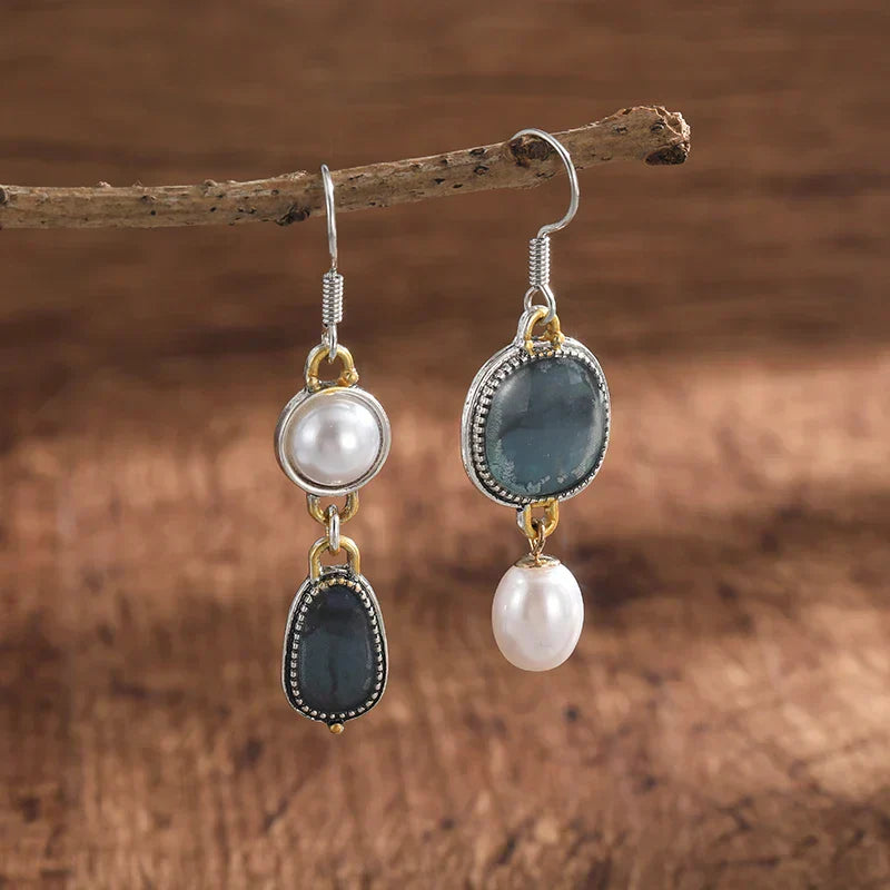 Women’s Earrings, Polished Metal, Durable with Sparkling Stone