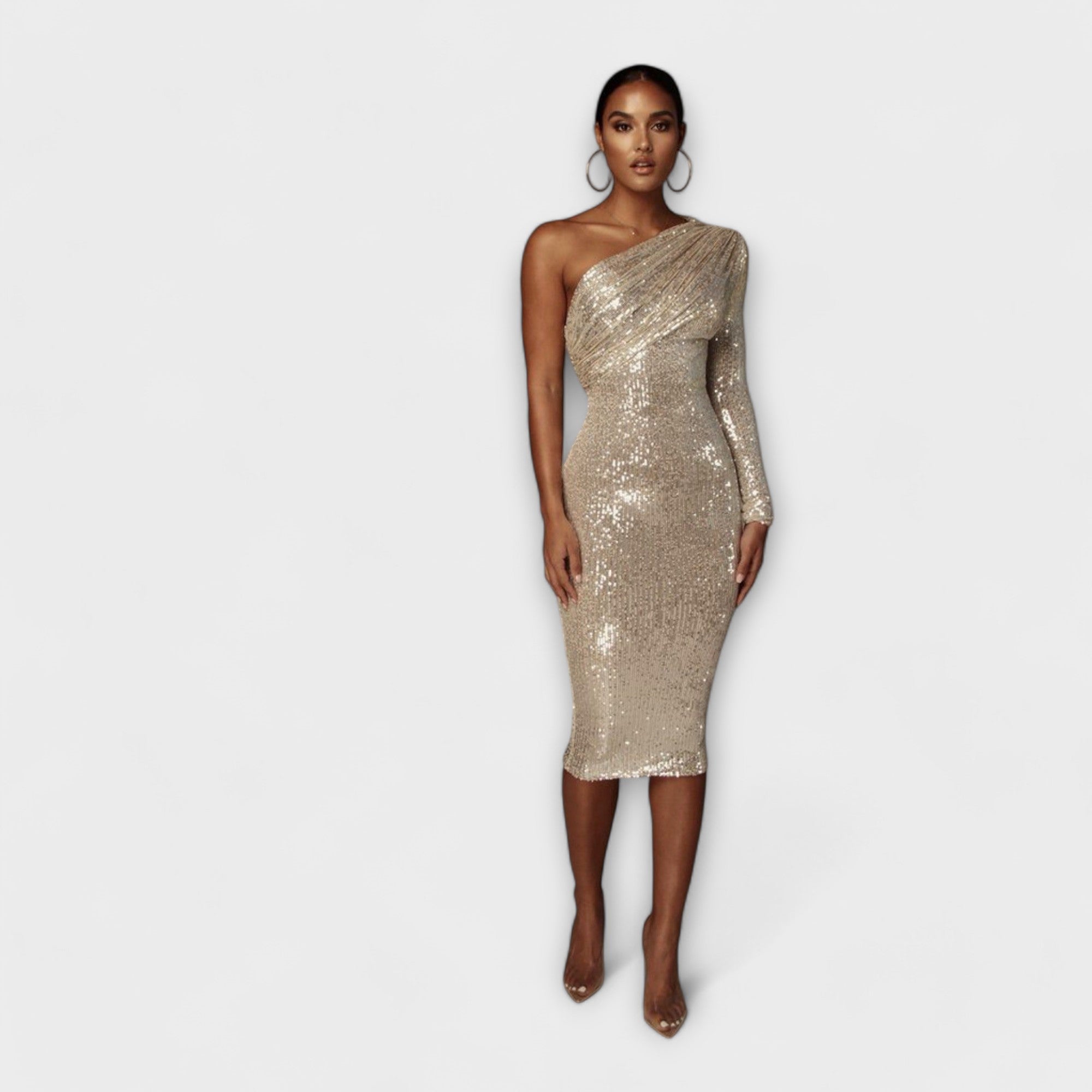 Women’s Evening Dress Sleeveless Natural Fiber Comfortable Fit Elegant Neckline High Slit