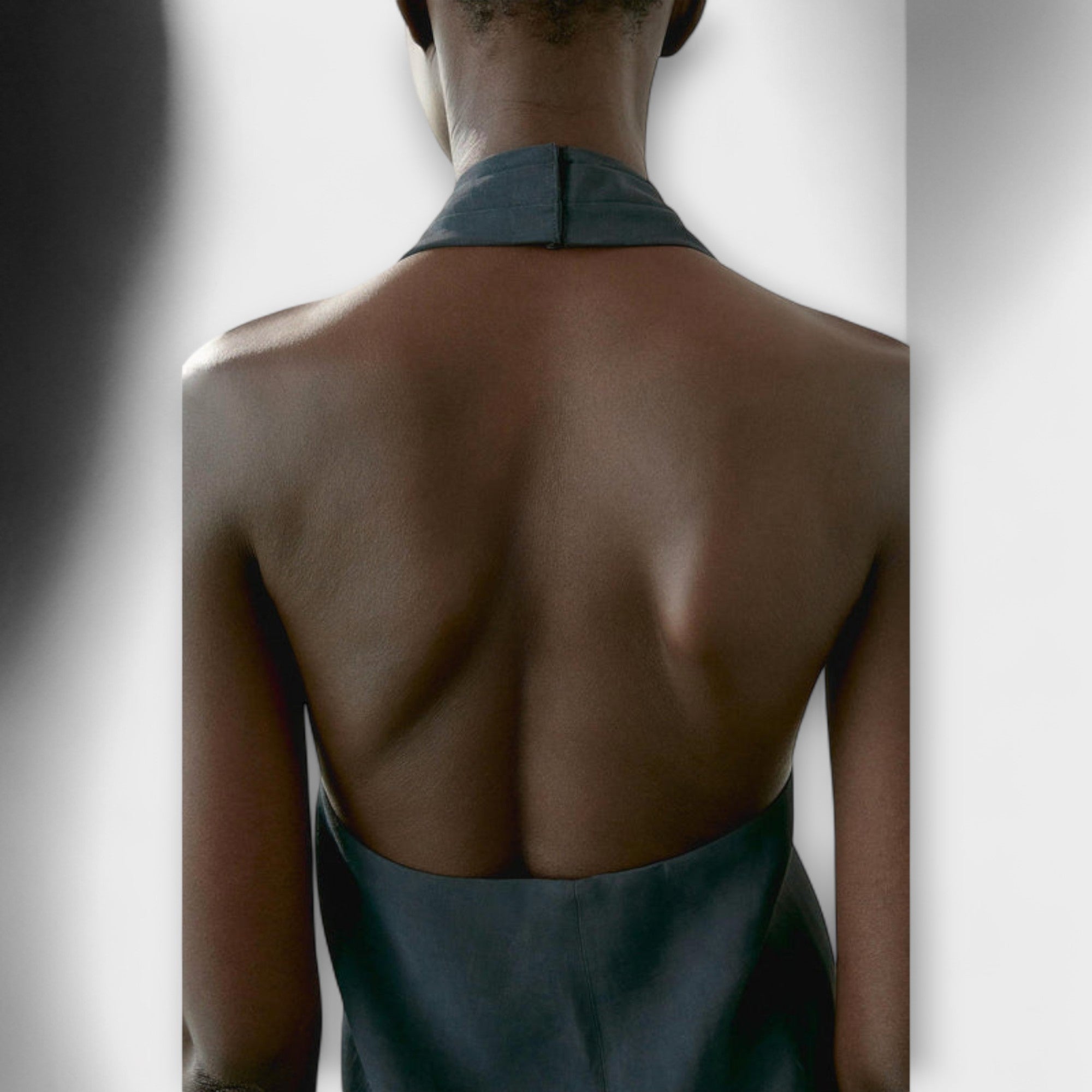 Women’s Halter Top, Viscose Linen Blend, Crossover Front, Adjustable Ribbon Back