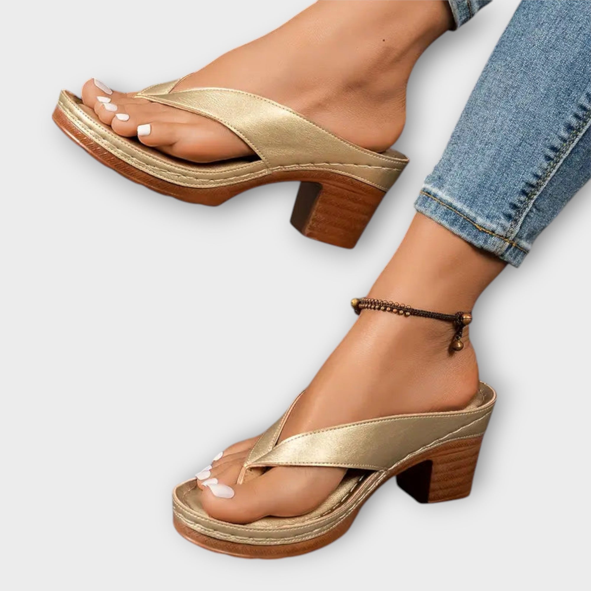 Women’s Heeled Slippers, Natural Fiber, Cushioned Sole, Ergonomic Support, Non-Slip Outsole