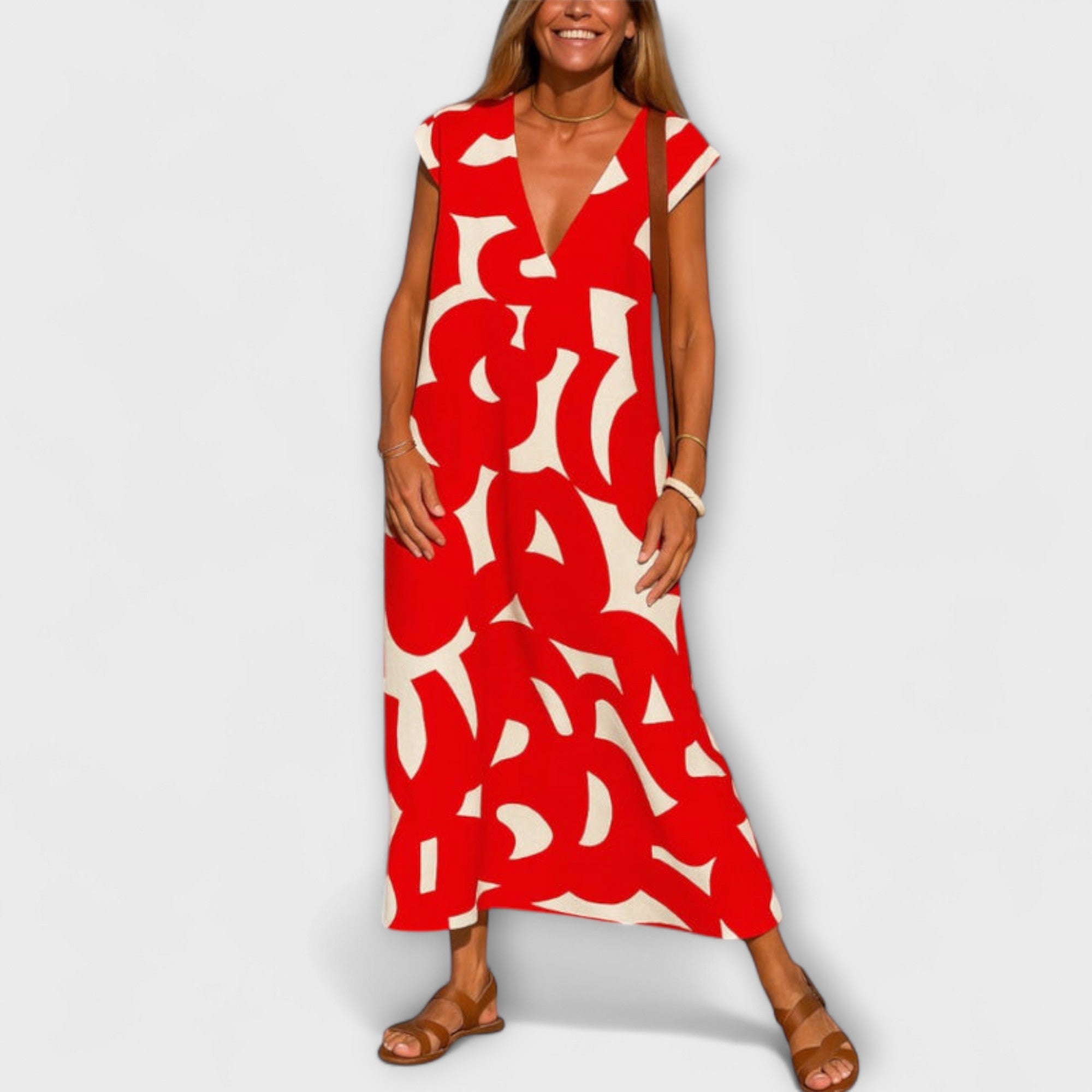 Women’s Lightweight Dress, V-Neck, Loose Fit, Breathable Lightweight Fabric