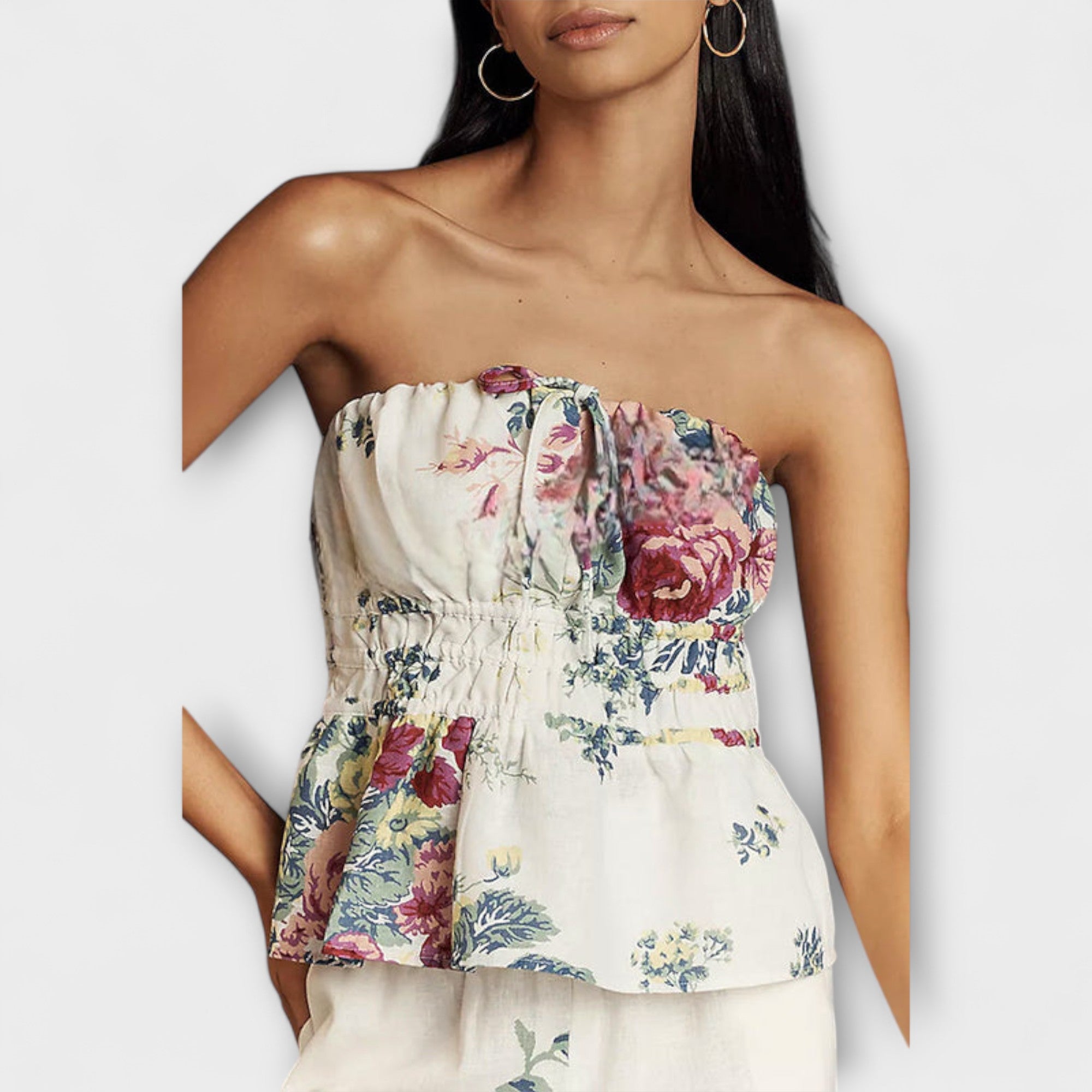 Women’s Linen Blend Ankle-Length Dress, Sleeveless, Off-Shoulder Neckline, Loose Fit