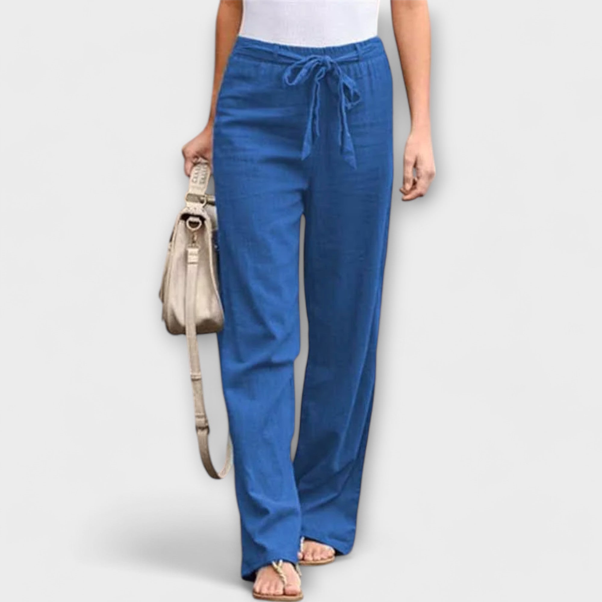 Women’s Linen Trousers, Relaxed Fit, Breathable Fabric, Classic Silhouette