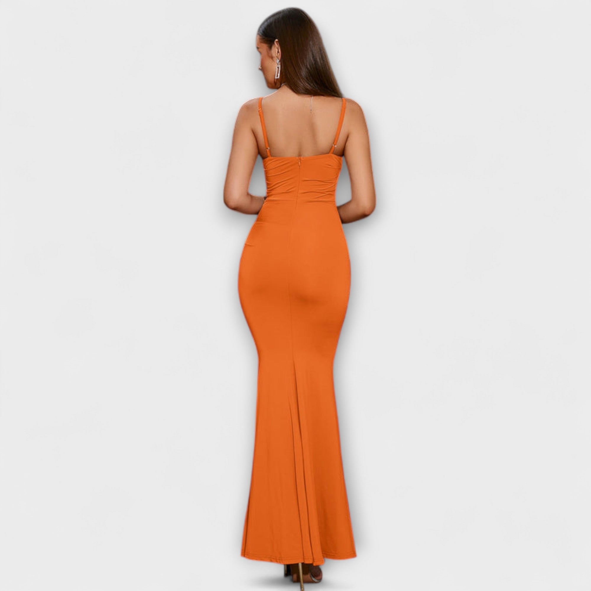Women’s Maxi Dress, Solid Color, Off-Shoulder, Backless, Slim Fit, Machine Washable Fabric