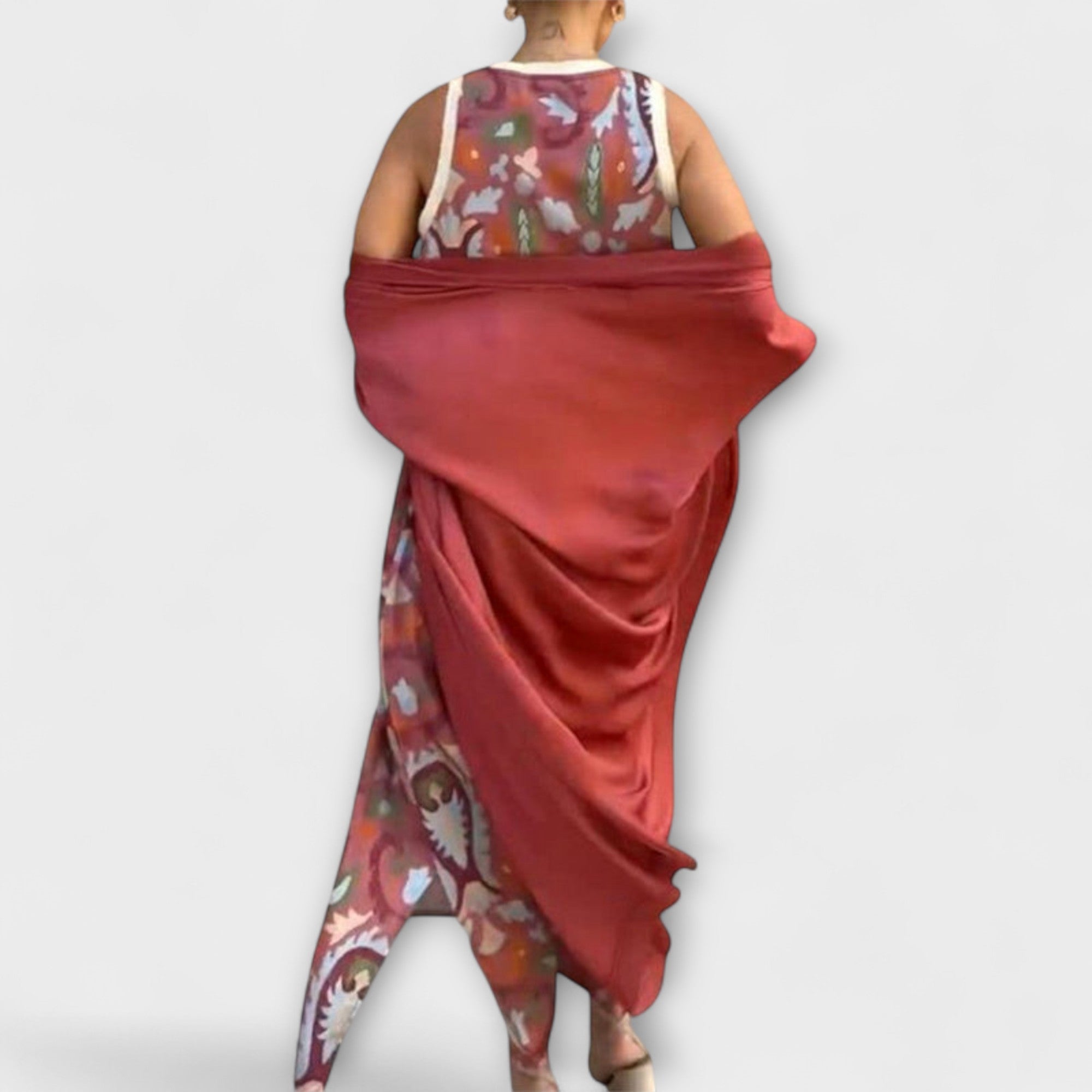 Women’s Maxi Dress, Vibrant Pattern, Loose Fit, Flowing Silhouette