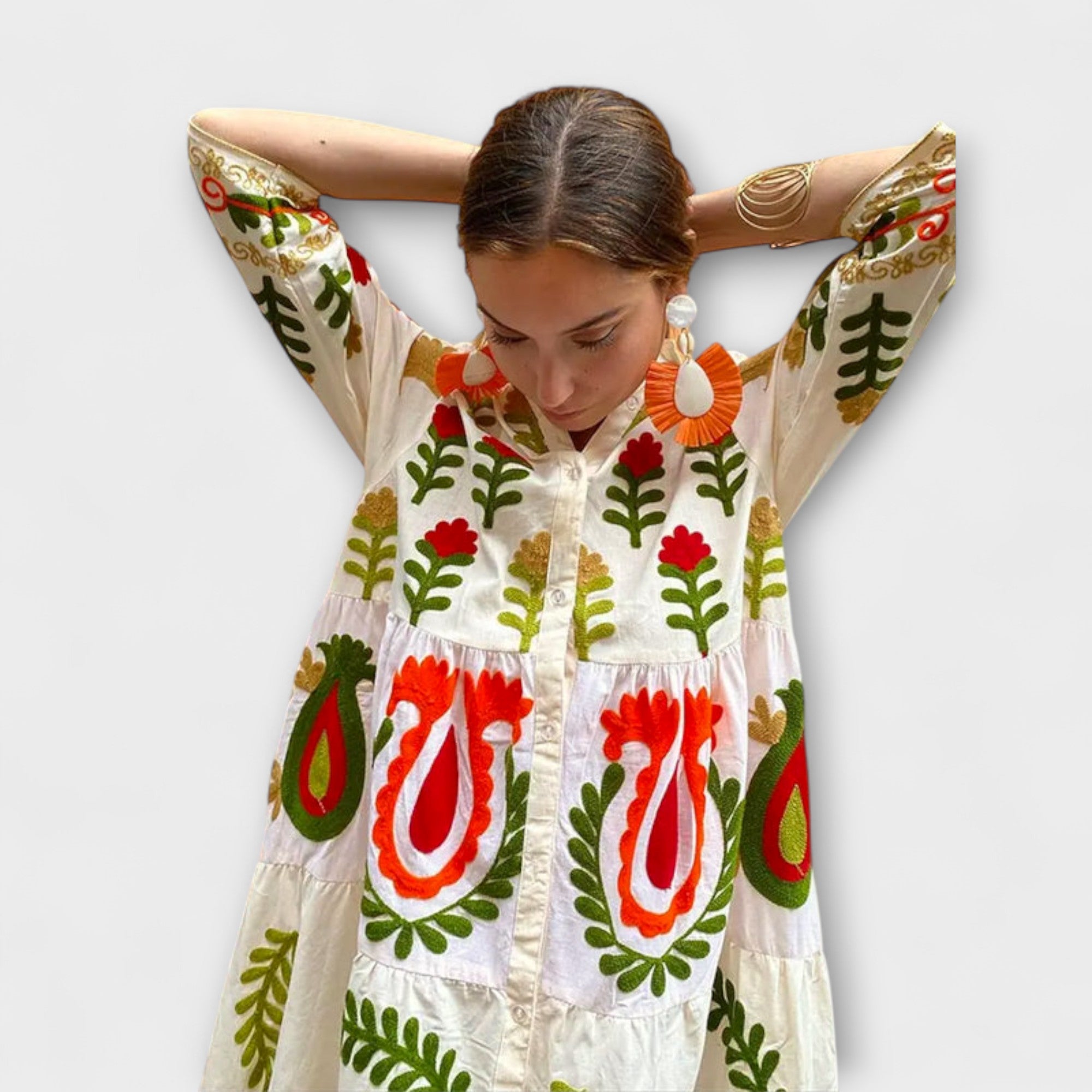 Women’s Mid-Length Floral Dress, Sleeveless, Round Neckline, Flattering Fit, Lightweight Breathable Fabric