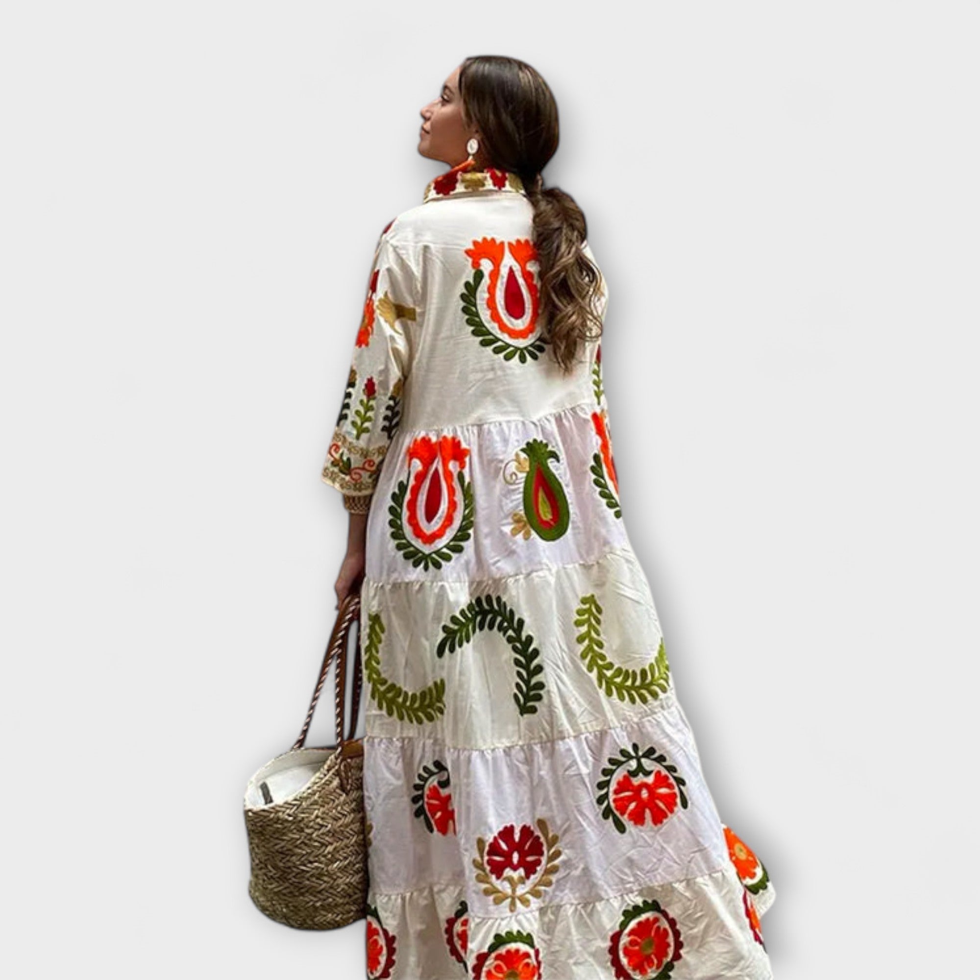 Women’s Mid-Length Floral Dress, Sleeveless, Round Neckline, Flattering Fit, Lightweight Breathable Fabric