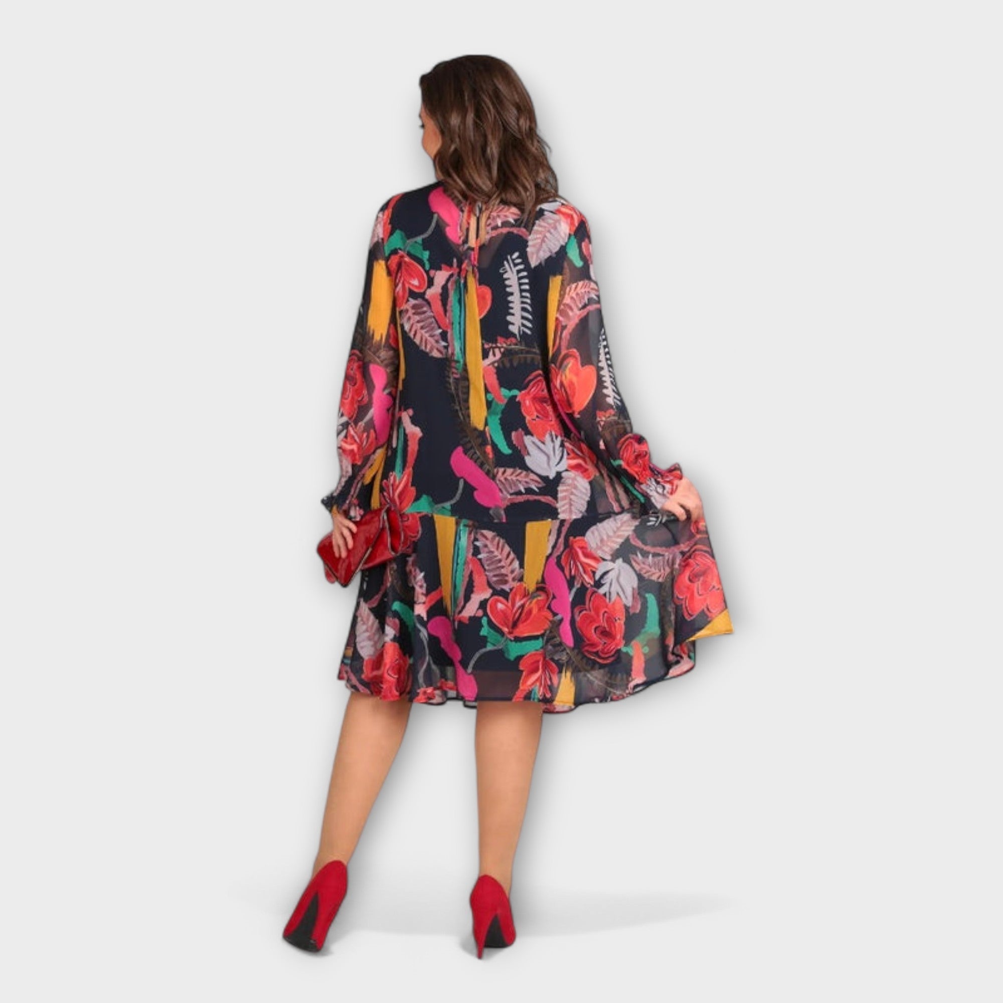 Women’s Midi Dress, Sleeveless A-Line Fit, Round Neck, Plus-Size, -Quality Fabric