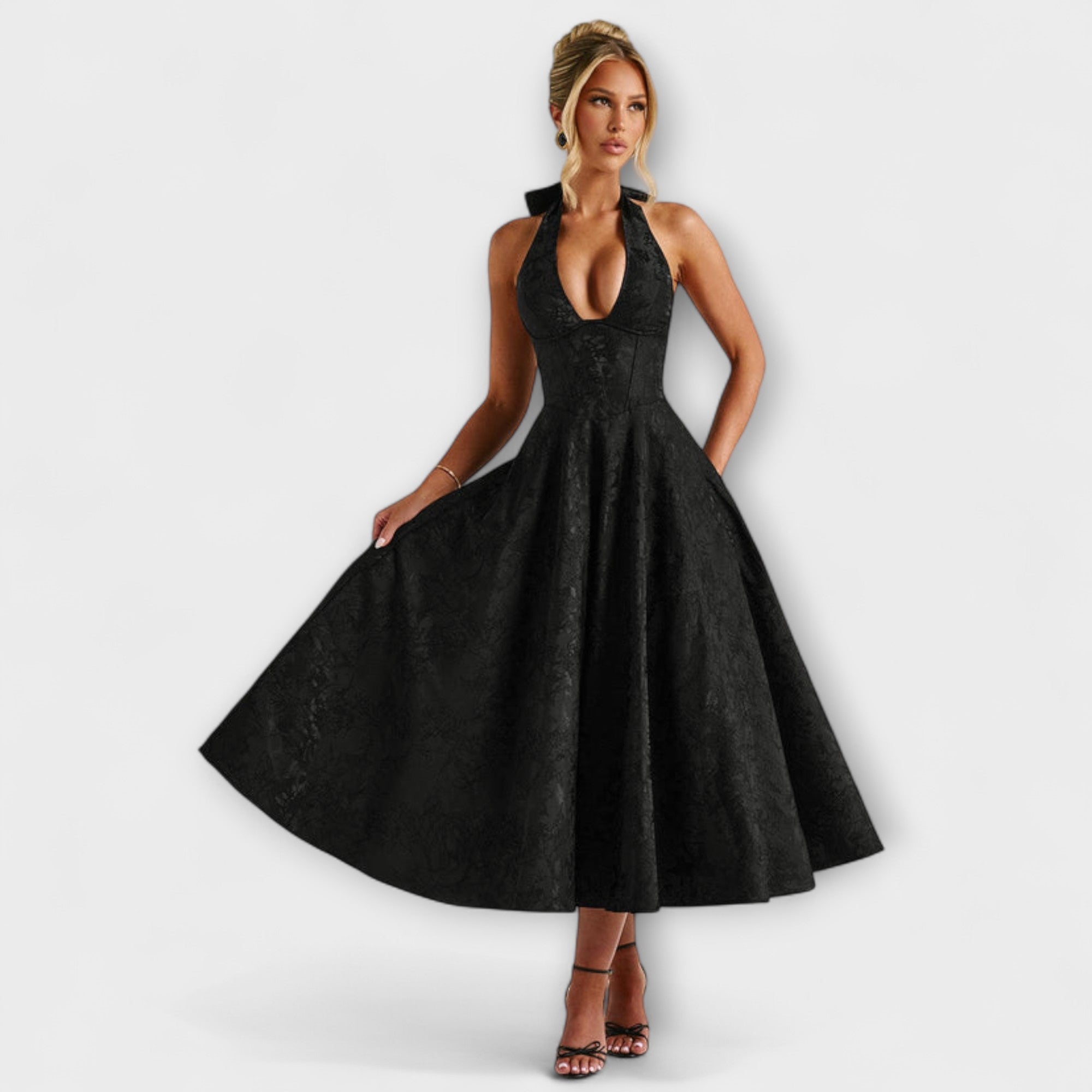 Women’s Midi Dress Sleeveless, Breathable Woven Blend, Soft Neckline, Flattering Fit