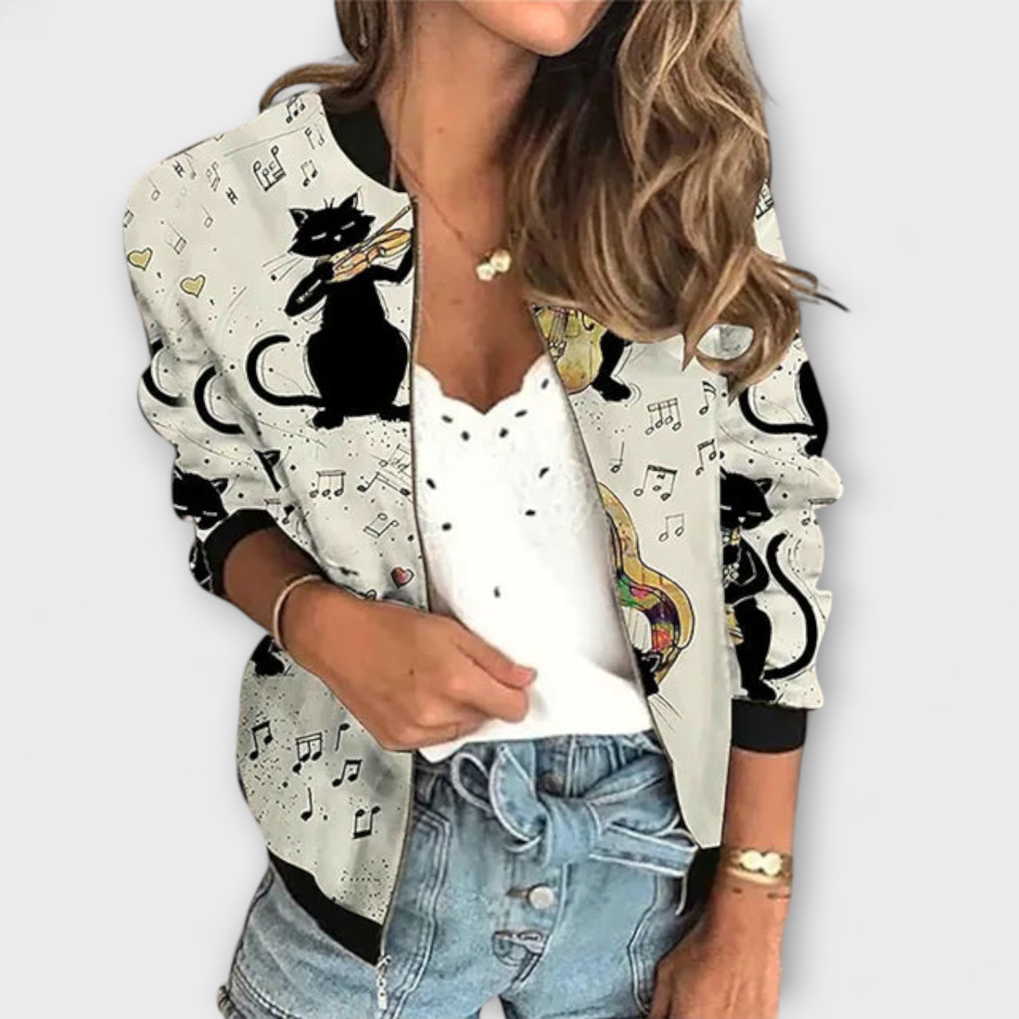 Women’s Printed Lightweight Jacket, Long Sleeve, Tailored Fit, Comfortable, Durable Fabric