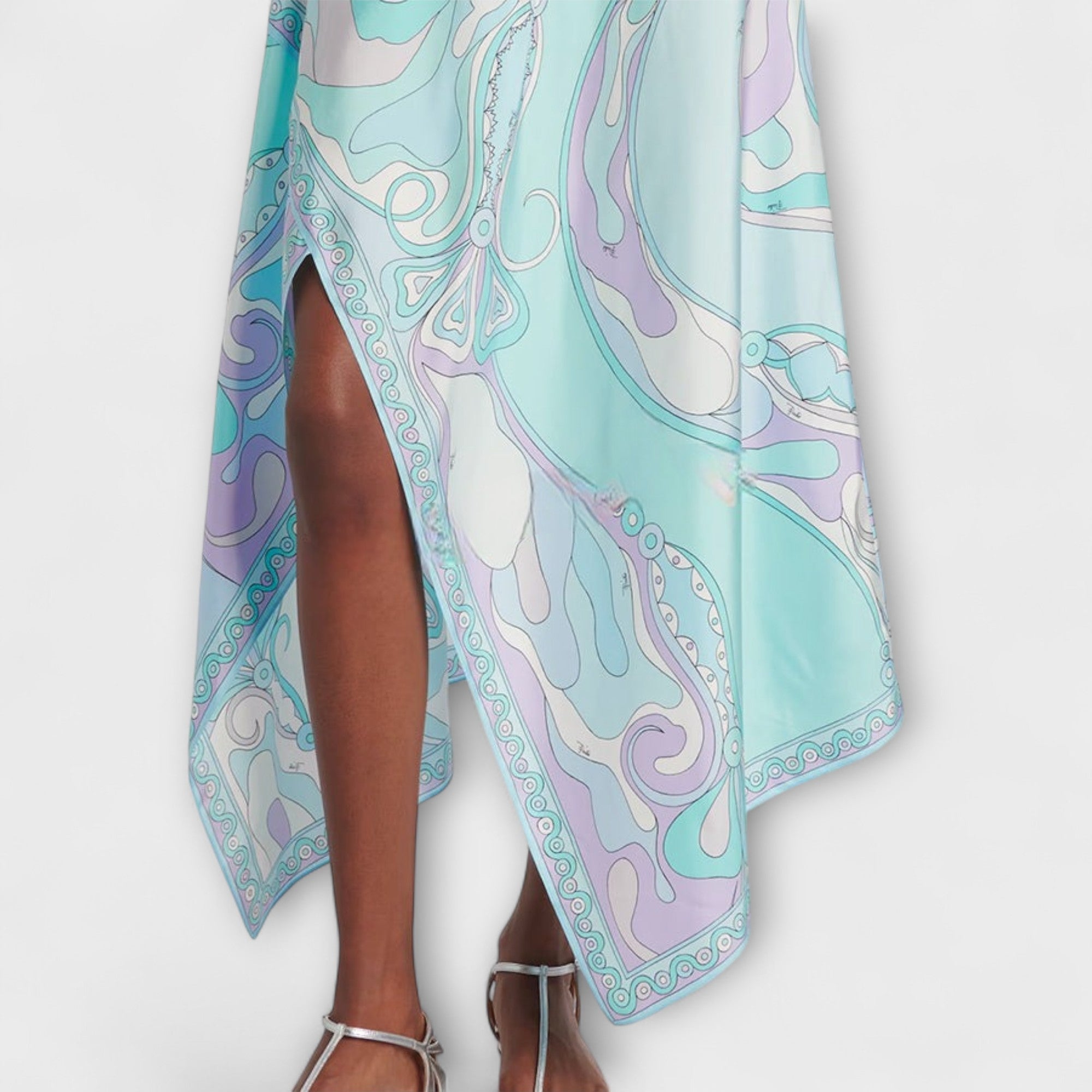 Women’s Satin Calf-Length Dress, Sleeveless, Halter Neck, Relaxed Fit