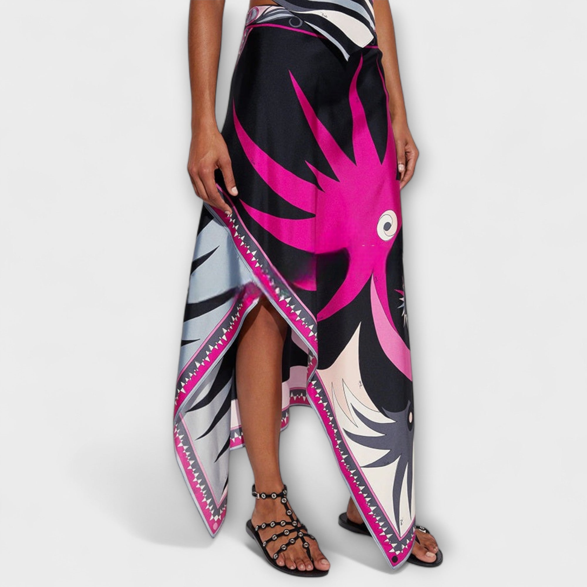 Women’s Satin Calf-Length Dress, Sleeveless, Halter Neck, Relaxed Fit