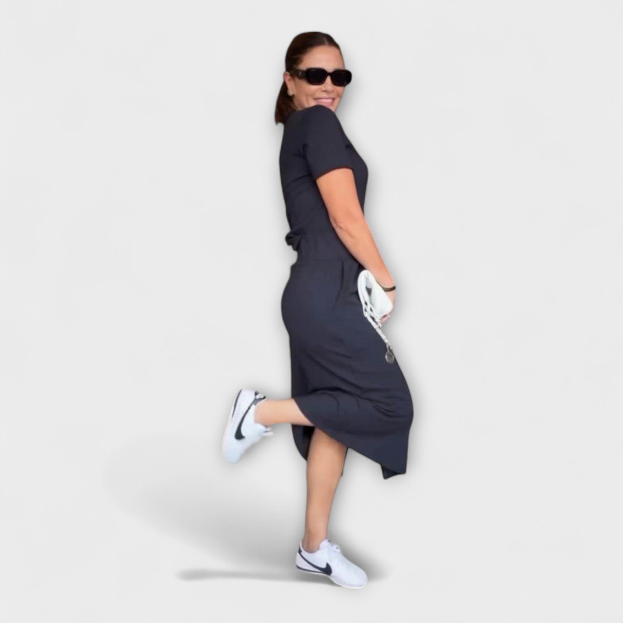 Women’s Sleeveless Dress, Lightweight, V-Neck, Flowing Fit, Breathable Fabric