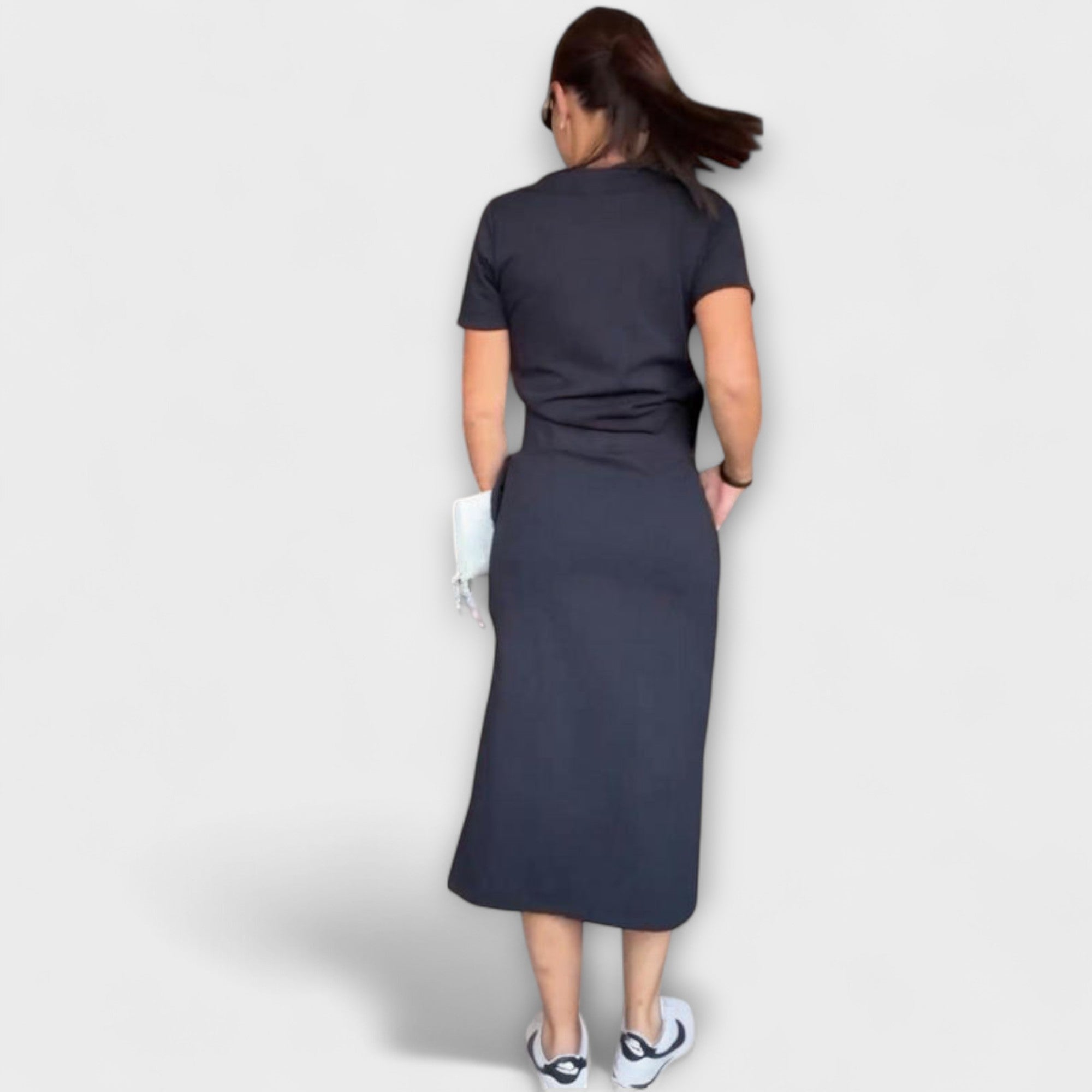 Women’s Sleeveless Dress, Lightweight, V-Neck, Flowing Fit, Breathable Fabric