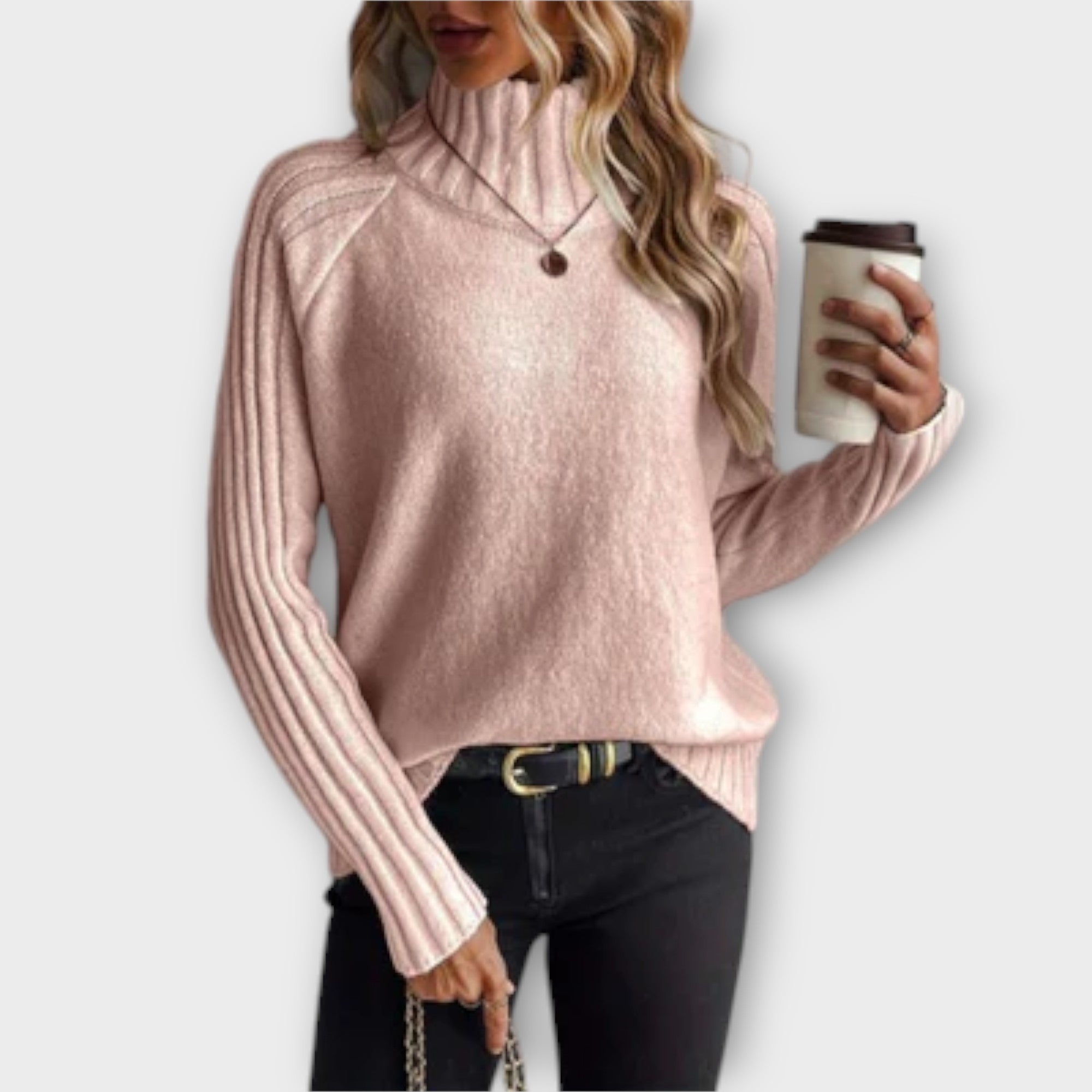 Women’s Soft Knit Jumper, Long Sleeve, Crew Neck, Flattering Fit, Fabric, Elegant Texture