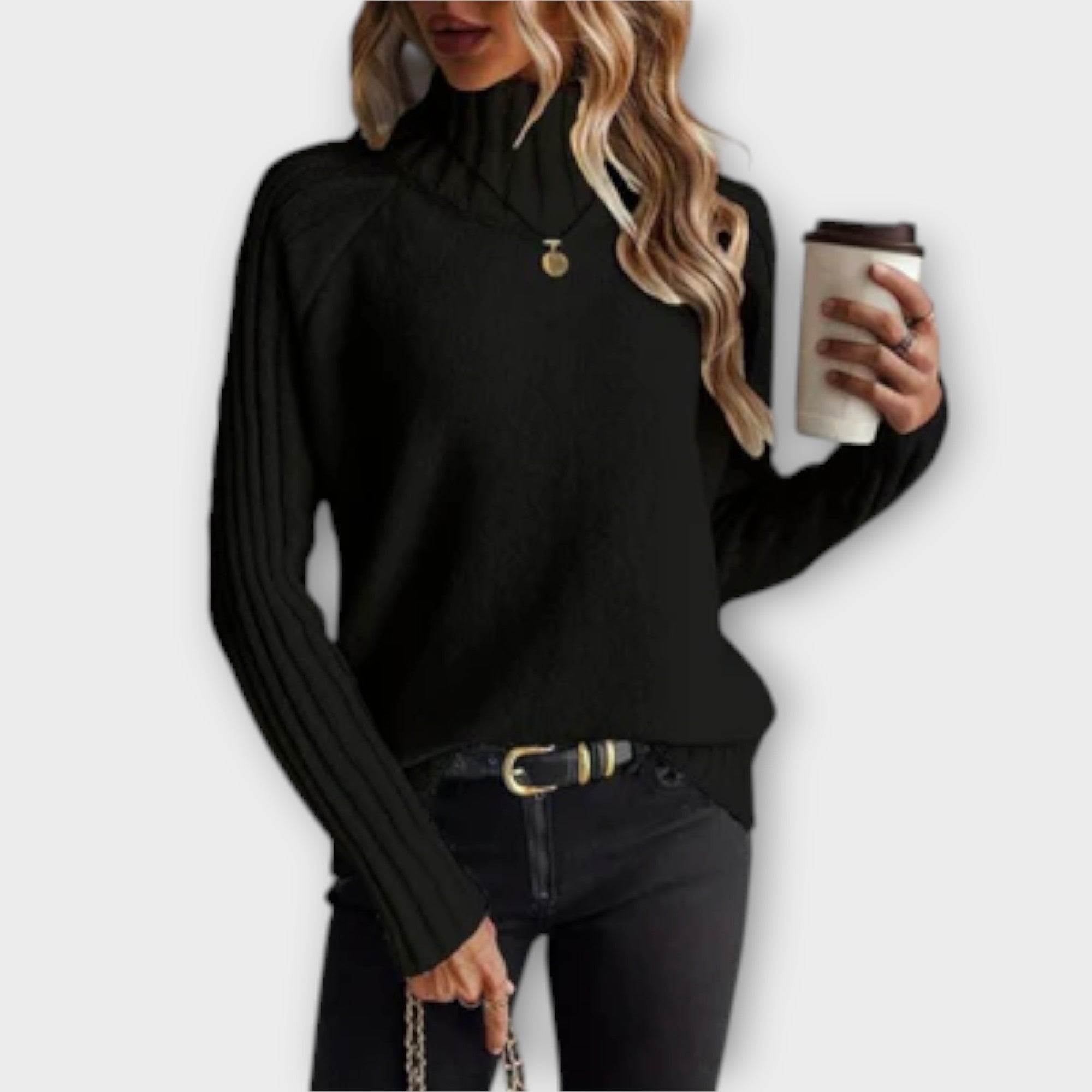 Women’s Soft Knit Jumper, Long Sleeve, Crew Neck, Flattering Fit, Fabric, Elegant Texture