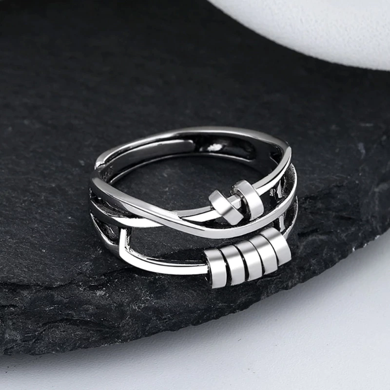 Women’s Spinner Ring, Elegant Design, Smooth Quiet Spinner, Stress Relief Accessory