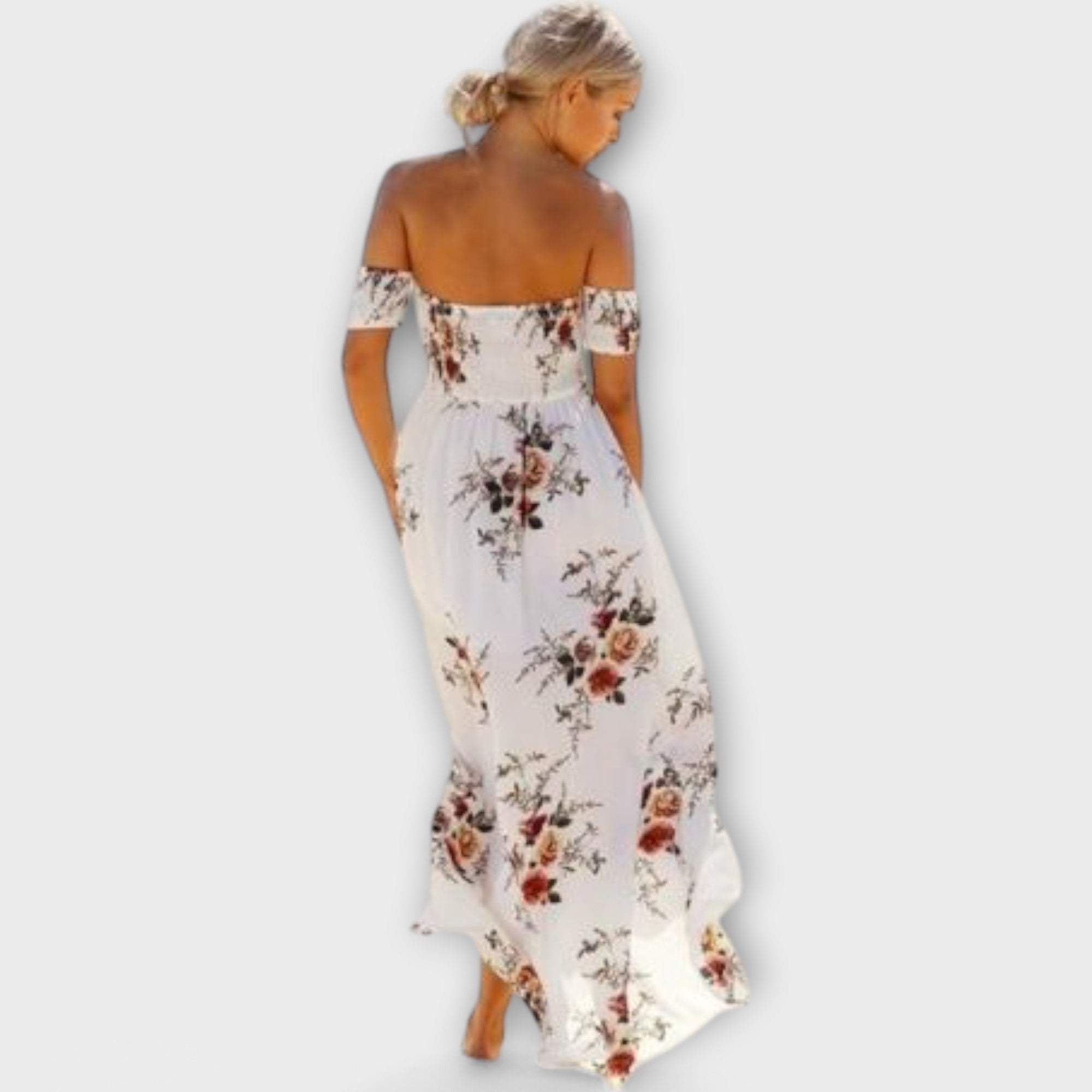 Women’s Strapless Midi Dress, Floral Print, Lightweight Breathable Fabric, Versatile Fit