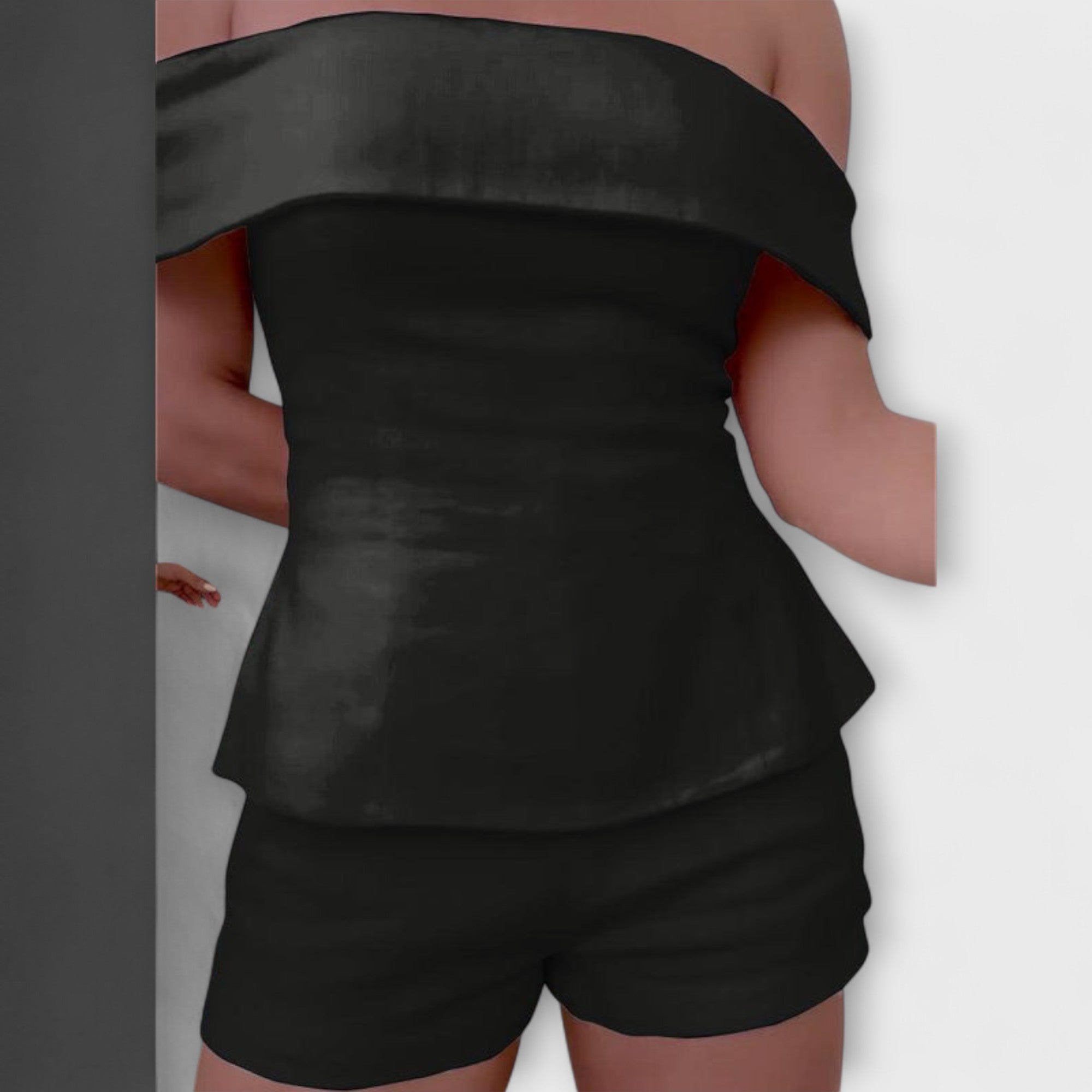 Women’s Tailored Crop Top and Trousers Set, Polyester Cotton Blend, Button-Up, Zip and Button Closure, Tailored Fit